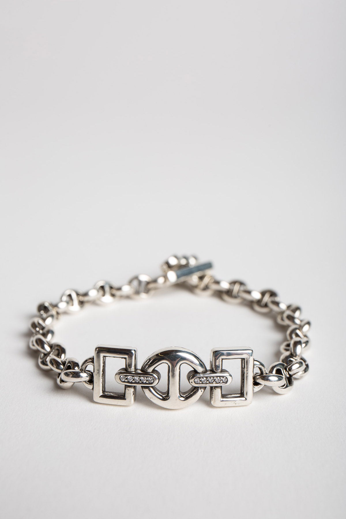 NAHMIAS | STERLING SILVER DIAMOND ID BRACELET