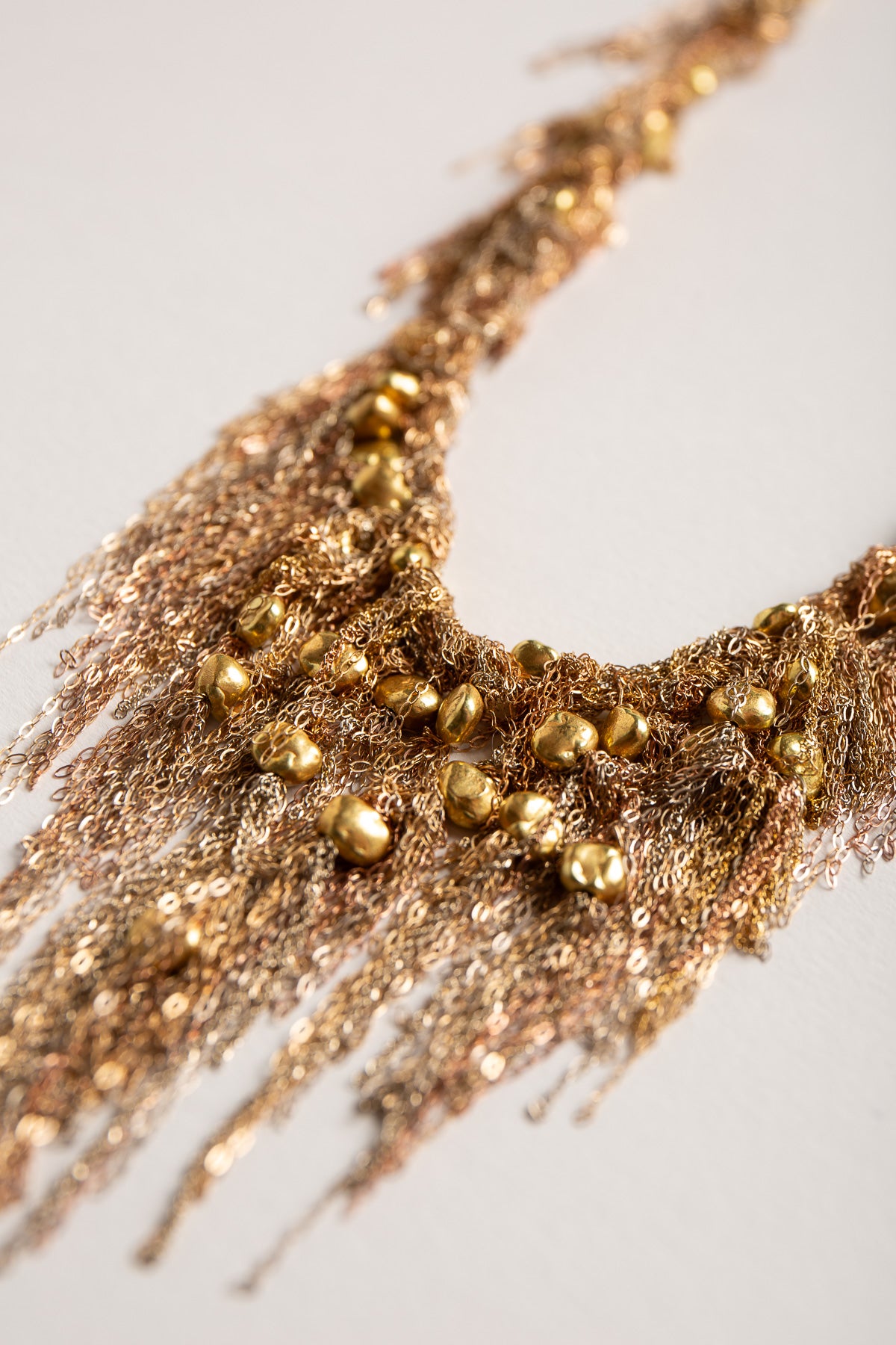 MARTIN BERNSTEIN | GOLD BEADED V NECKLACE