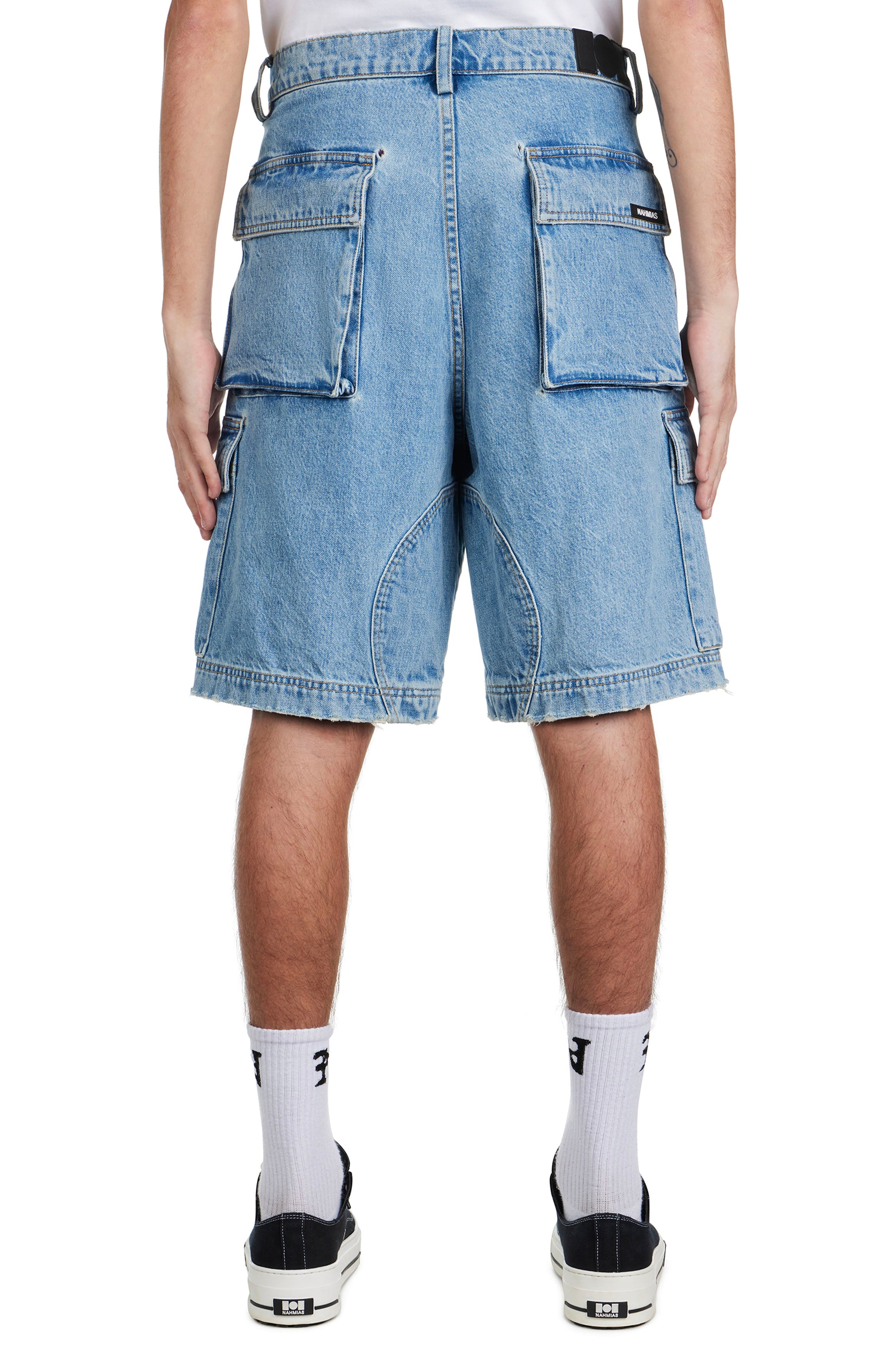 NAHMIAS | DENIM LOGO CARGO SHORTS - MAXFIELD LA