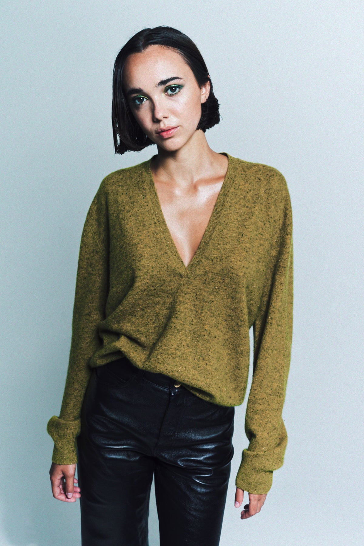 FRENCKENBERGER | MINI DEEP V SWEATER - MAXFIELD LA