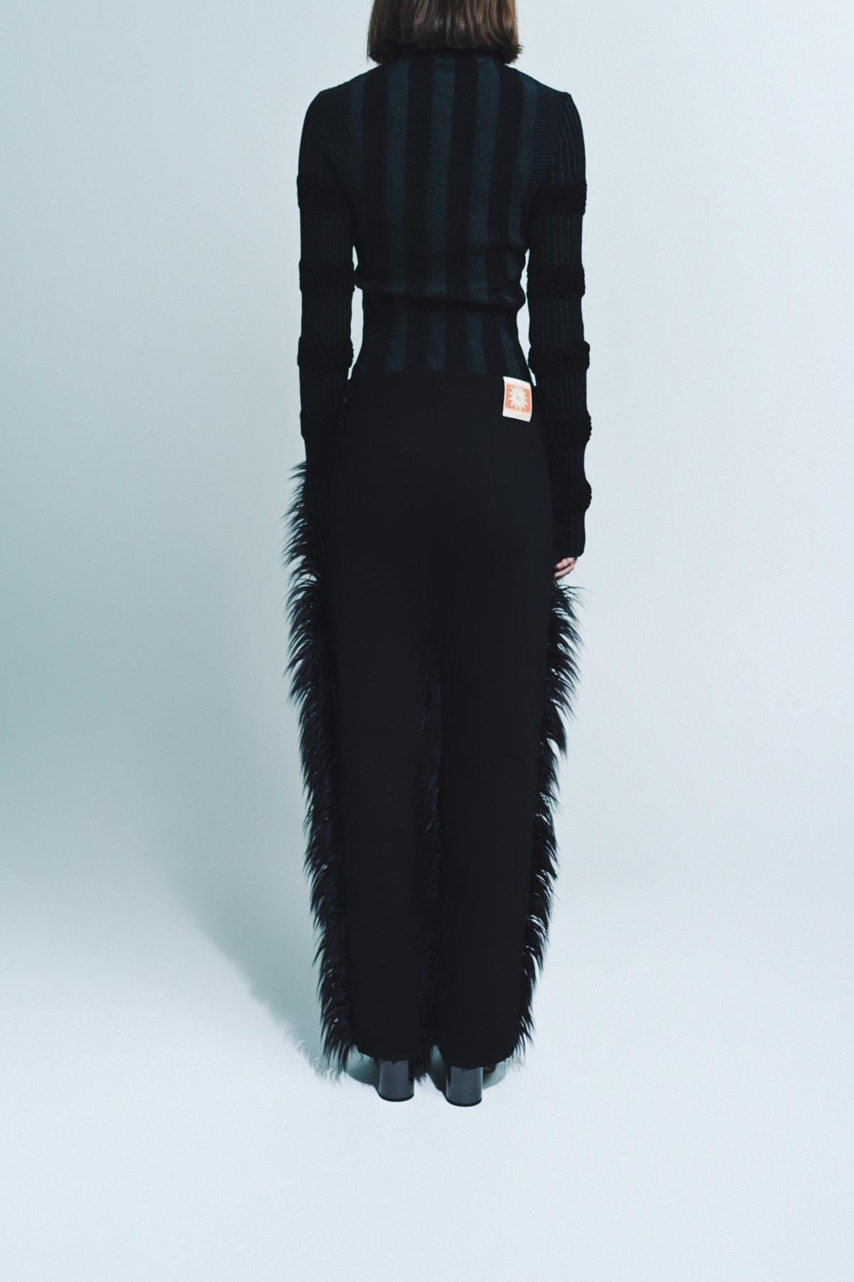 PAULA CANOVAS DEL VAS | FAUX FUR DENIM TROUSERS - MAXFIELD LA