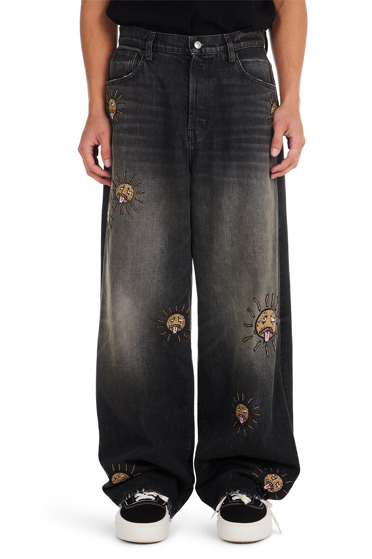 NAHMIAS | BEADED SUN WIDE JEANS - MAXFIELD LA