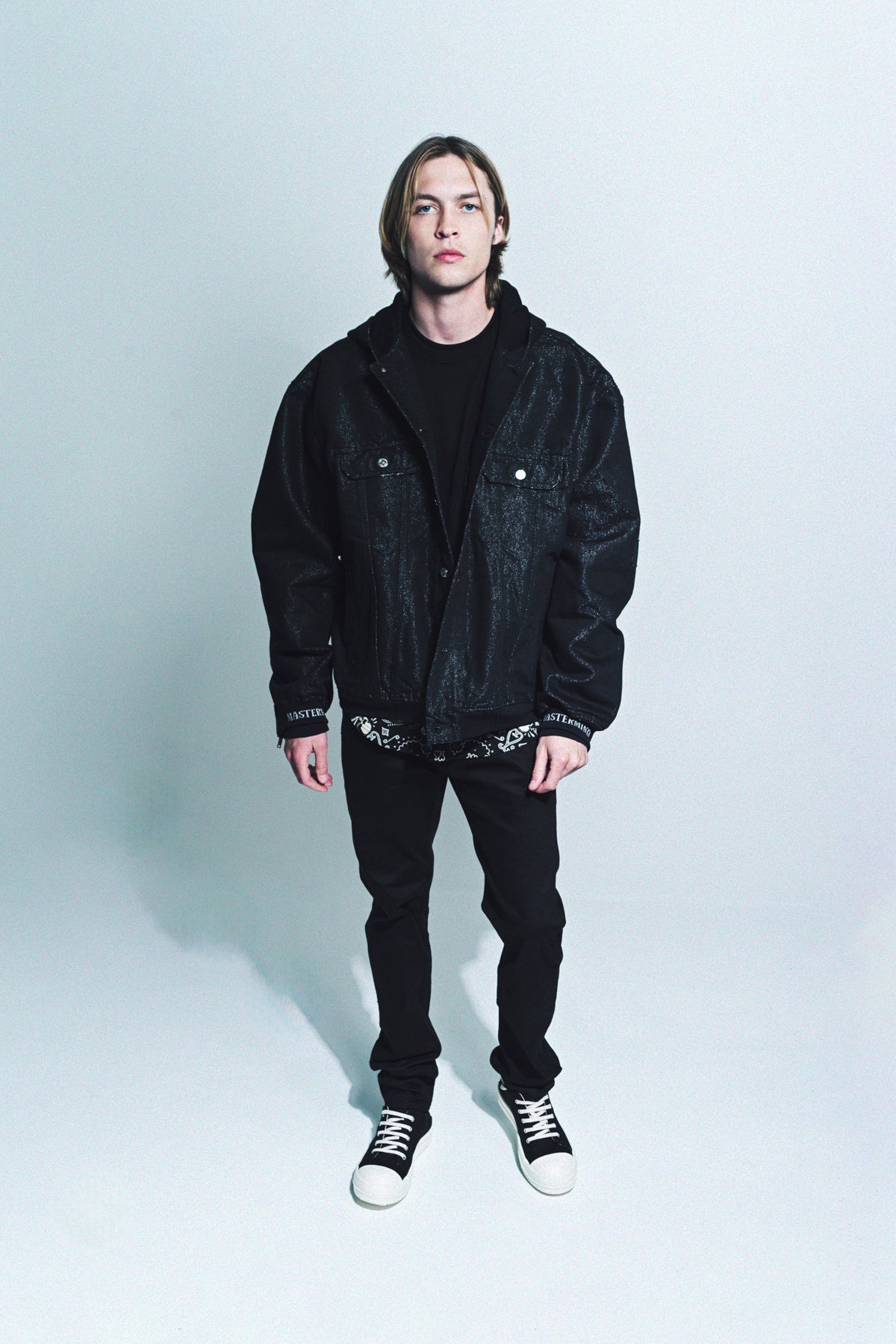 MASTERMIND | HOODED PATCHWORK DENIM JACKET - MAXFIELD LA