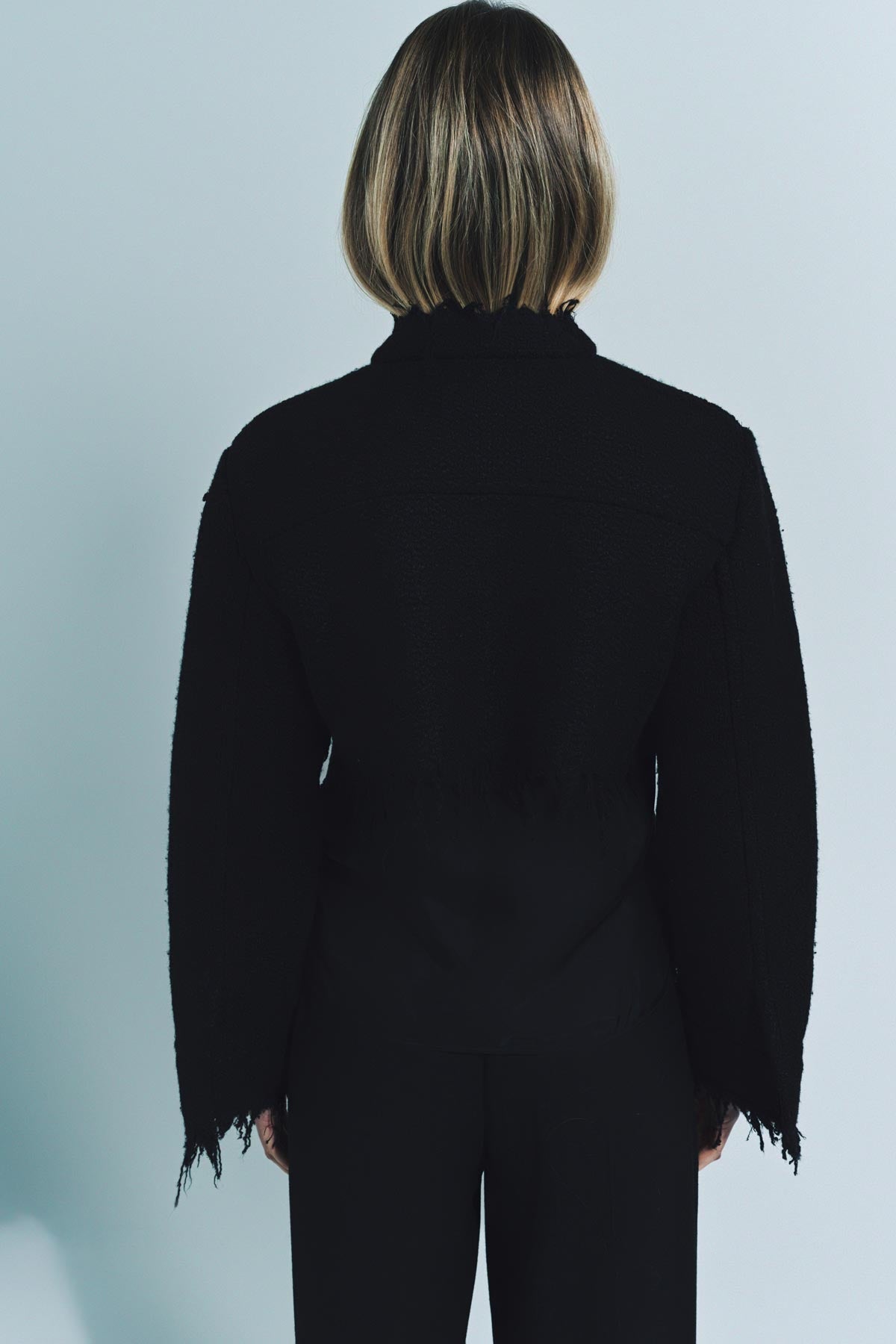 JIL SANDER | CROPPED FRAYED JACKET - MAXFIELD LA