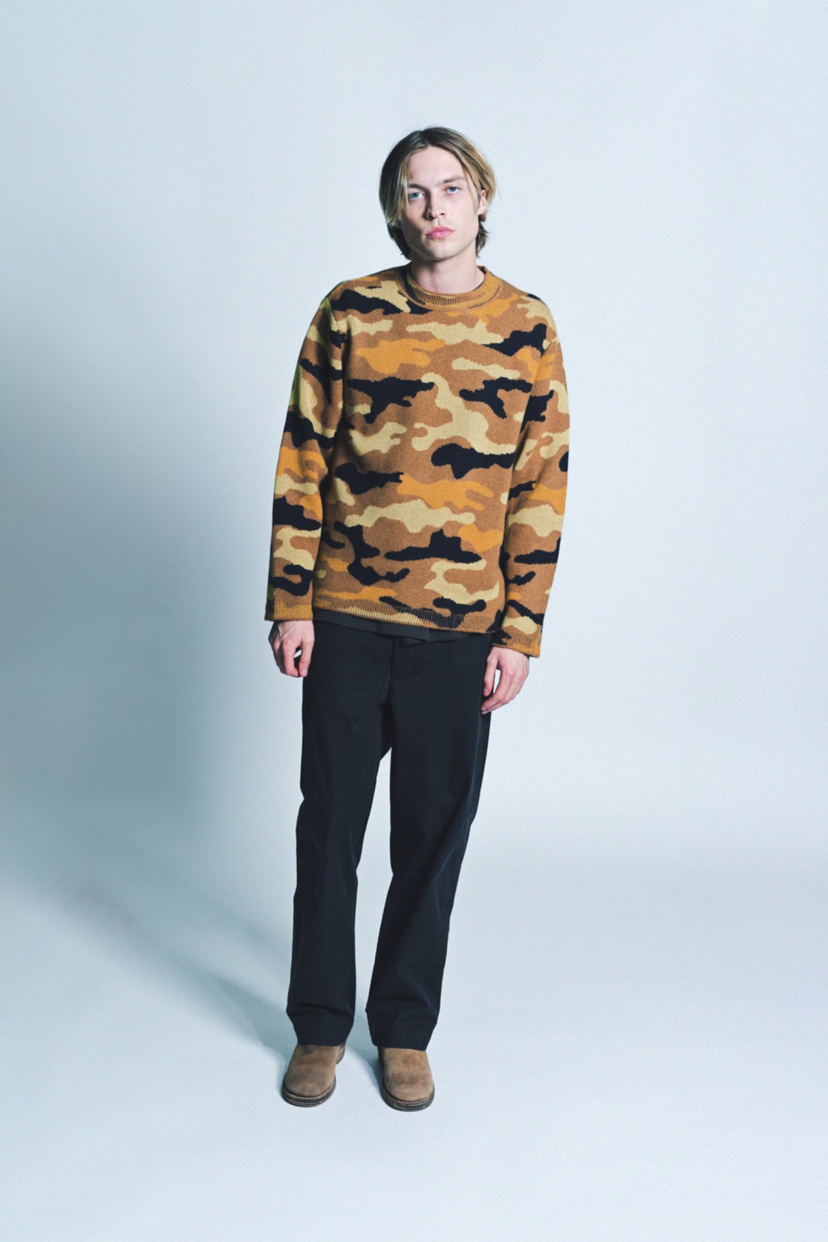 THE ELDER STATESMAN | CAMO CREWNECK SWEATER - MAXFIELD LA