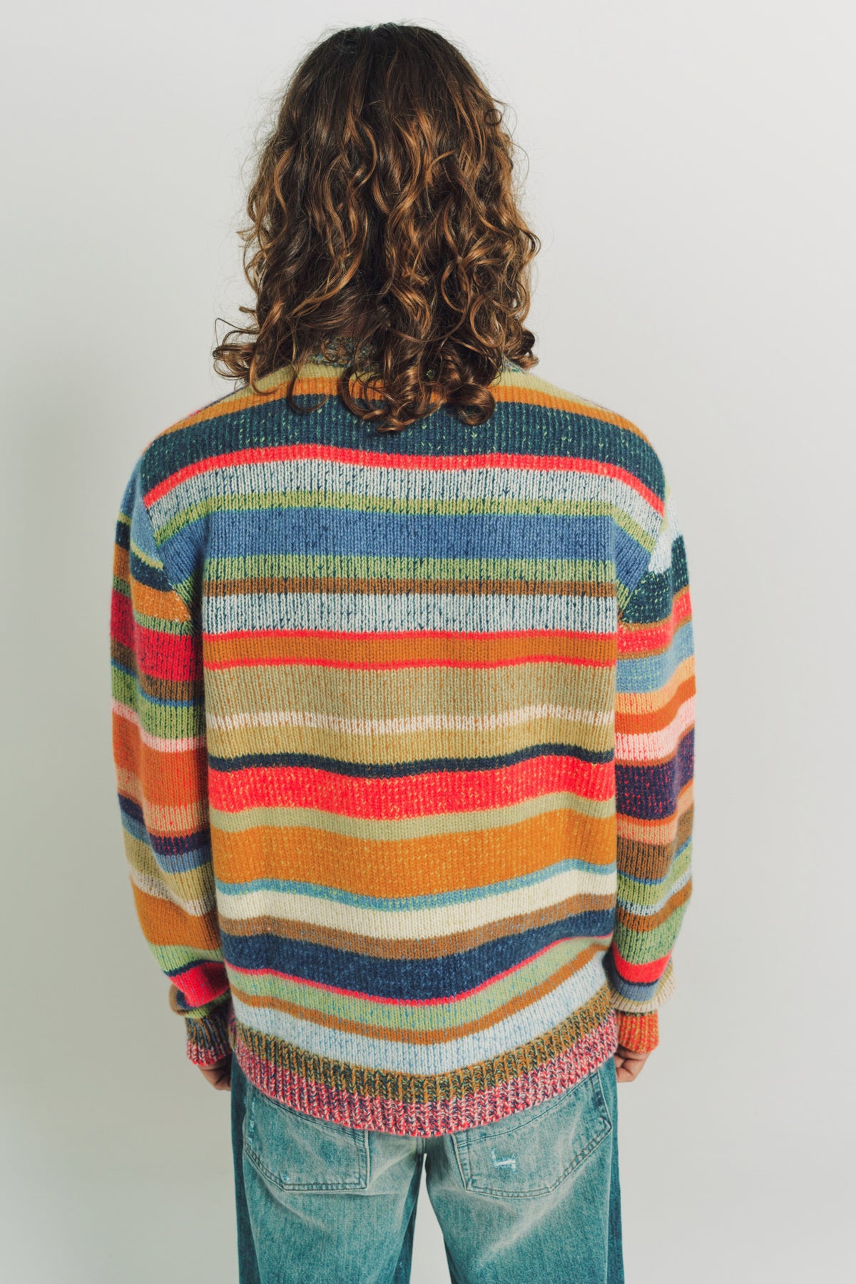THE ELDER STATESMAN | STRIPE SUPER SOFT CREW - MAXFIELD LA