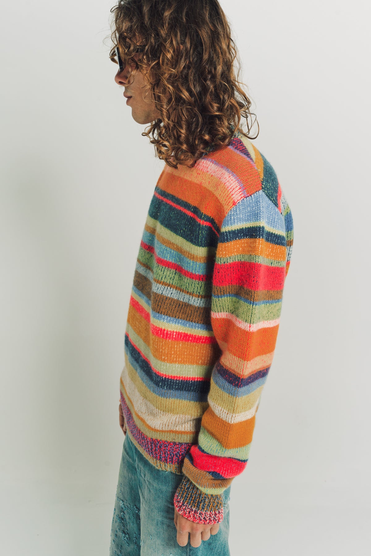 THE ELDER STATESMAN | STRIPE SUPER SOFT CREW - MAXFIELD LA
