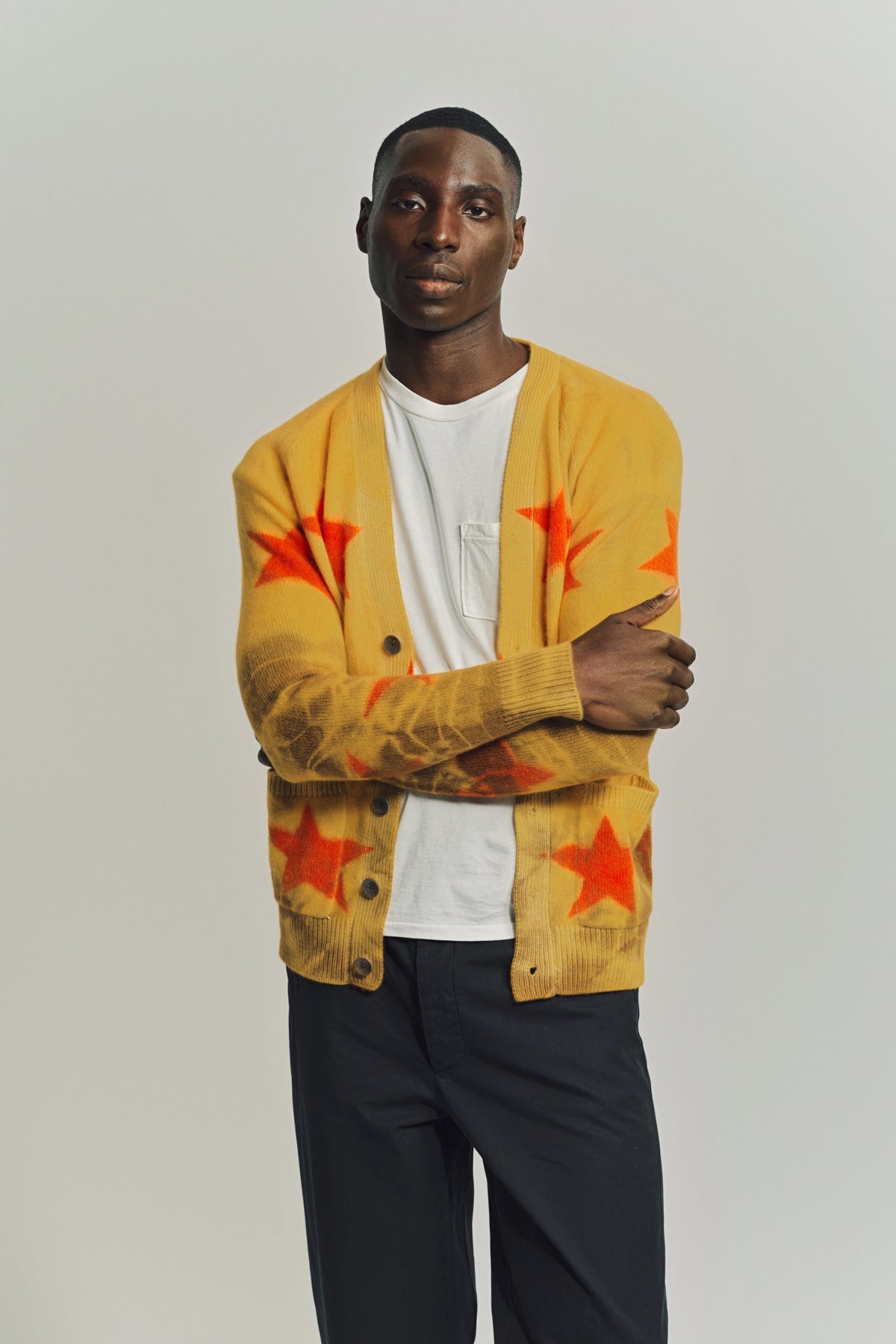 THE ELDER STATESMAN | STAR SPRAYED CARDIGAN
