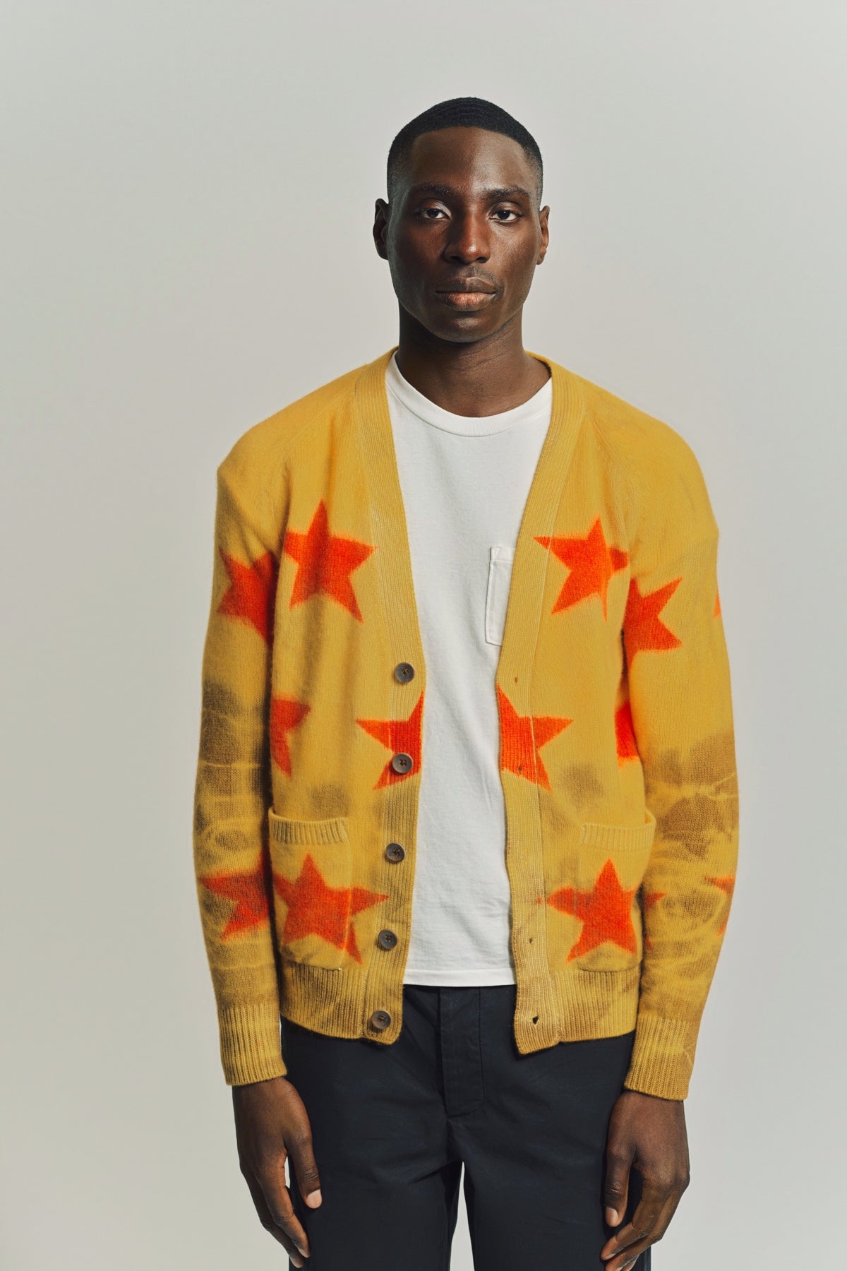 THE ELDER STATESMAN | STAR SPRAYED CARDIGAN