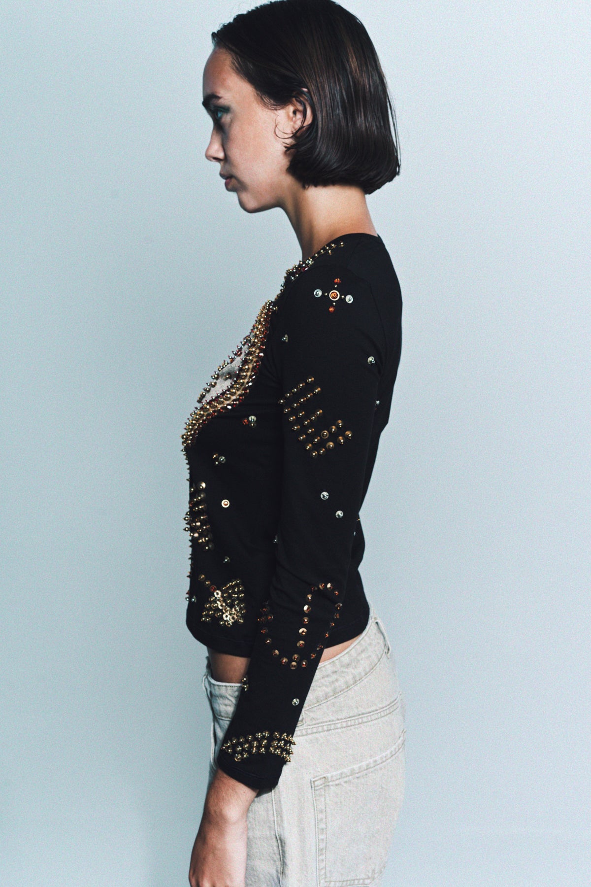 CHOPOVA LOWENA | DOG BEADED JERSEY TOP - MAXFIELD LA