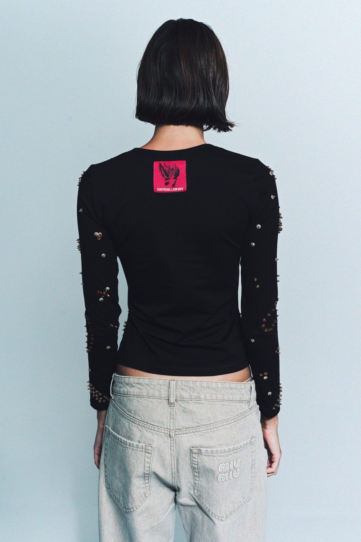 CHOPOVA LOWENA | DOG BEADED JERSEY TOP - MAXFIELD LA