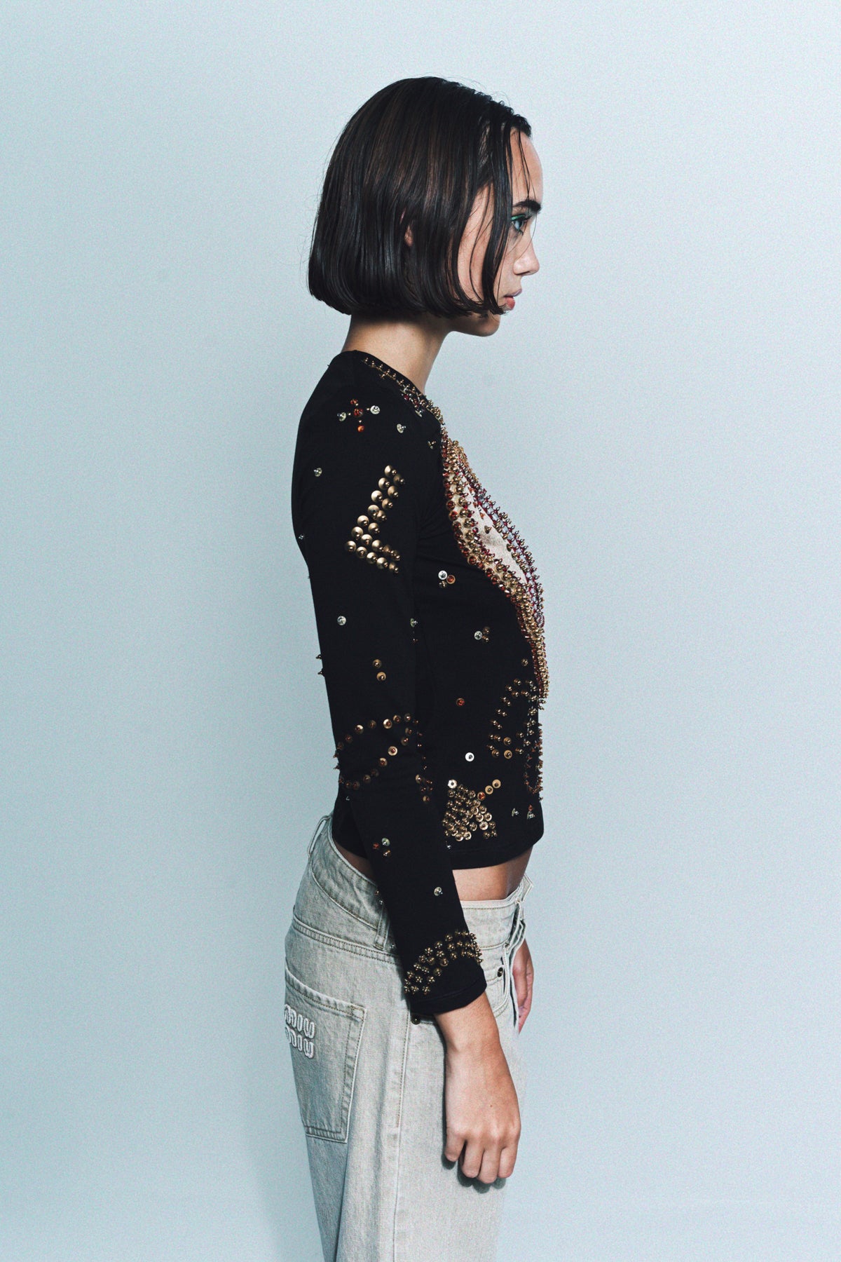 CHOPOVA LOWENA | DOG BEADED JERSEY TOP - MAXFIELD LA