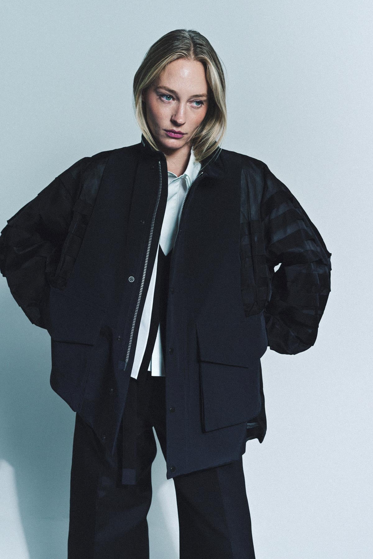 SACAI | GROSGRAIN BONDING BLOUSON - MAXFIELD LA