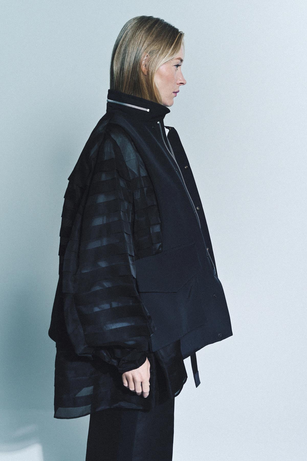 SACAI | GROSGRAIN BONDING BLOUSON - MAXFIELD LA