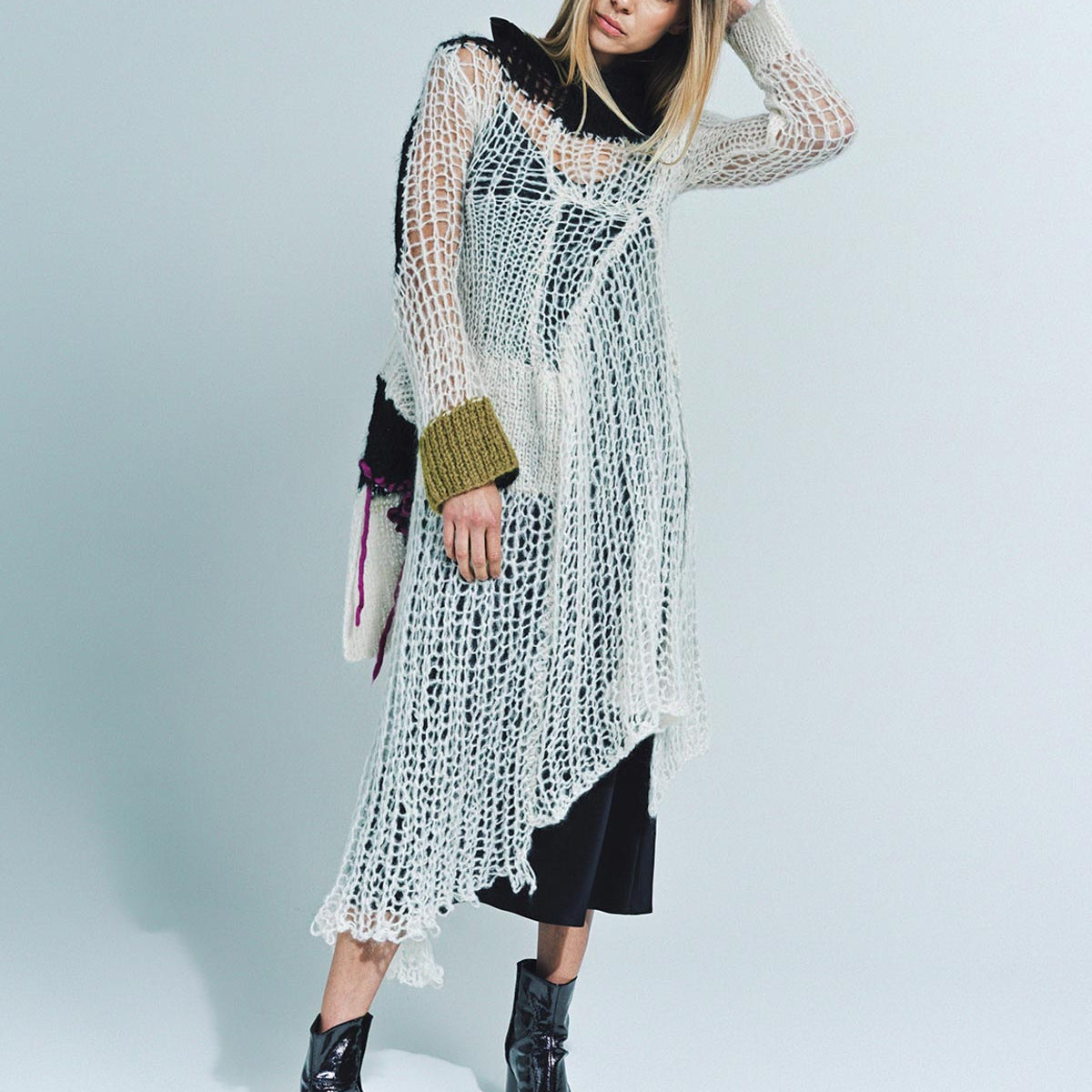 SACAI | WOOL MOHAIR KNIT DRESS