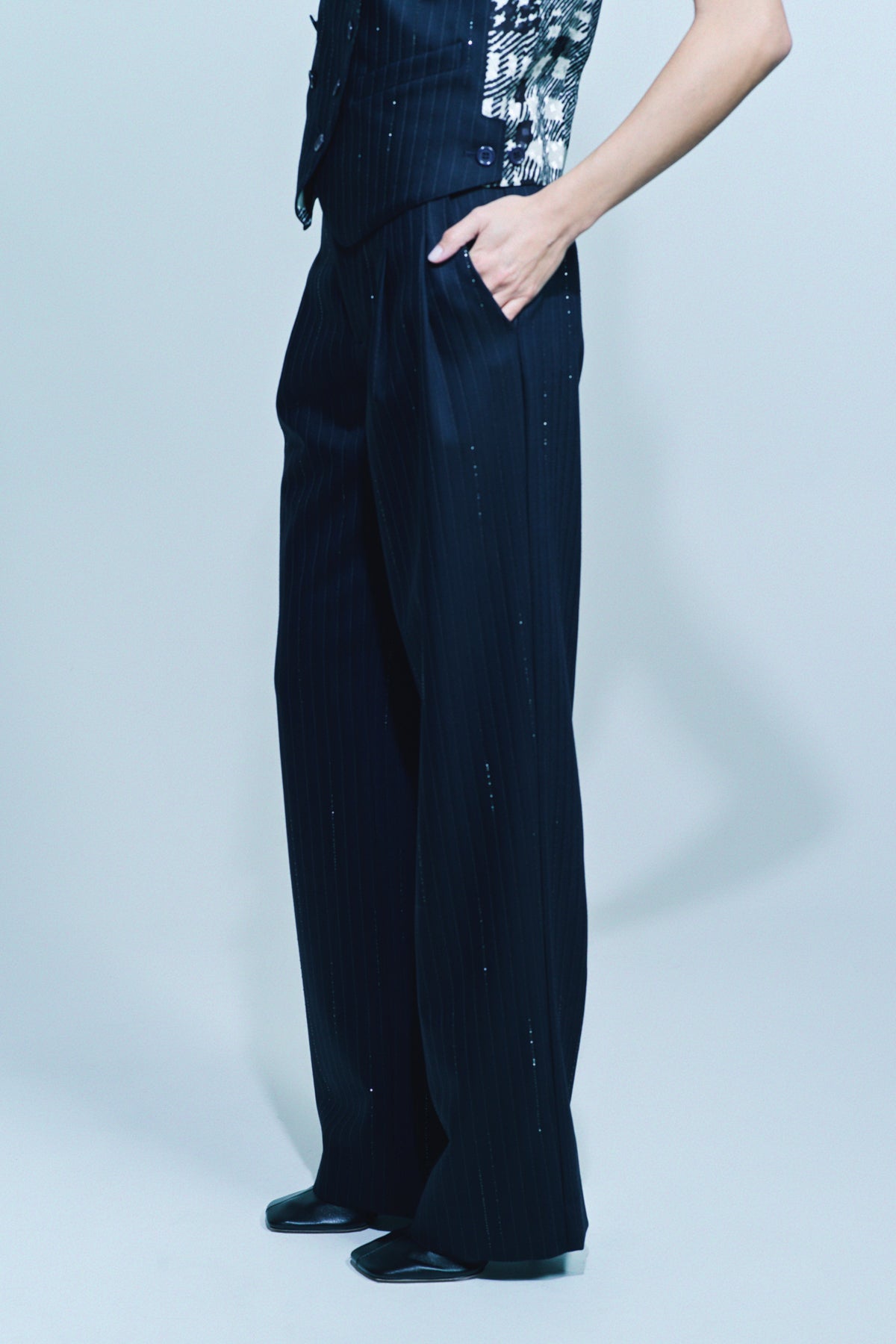 LIBERTINE | ‘CRYSTAL PINSTRIPE’ BAGGY TROUSERS