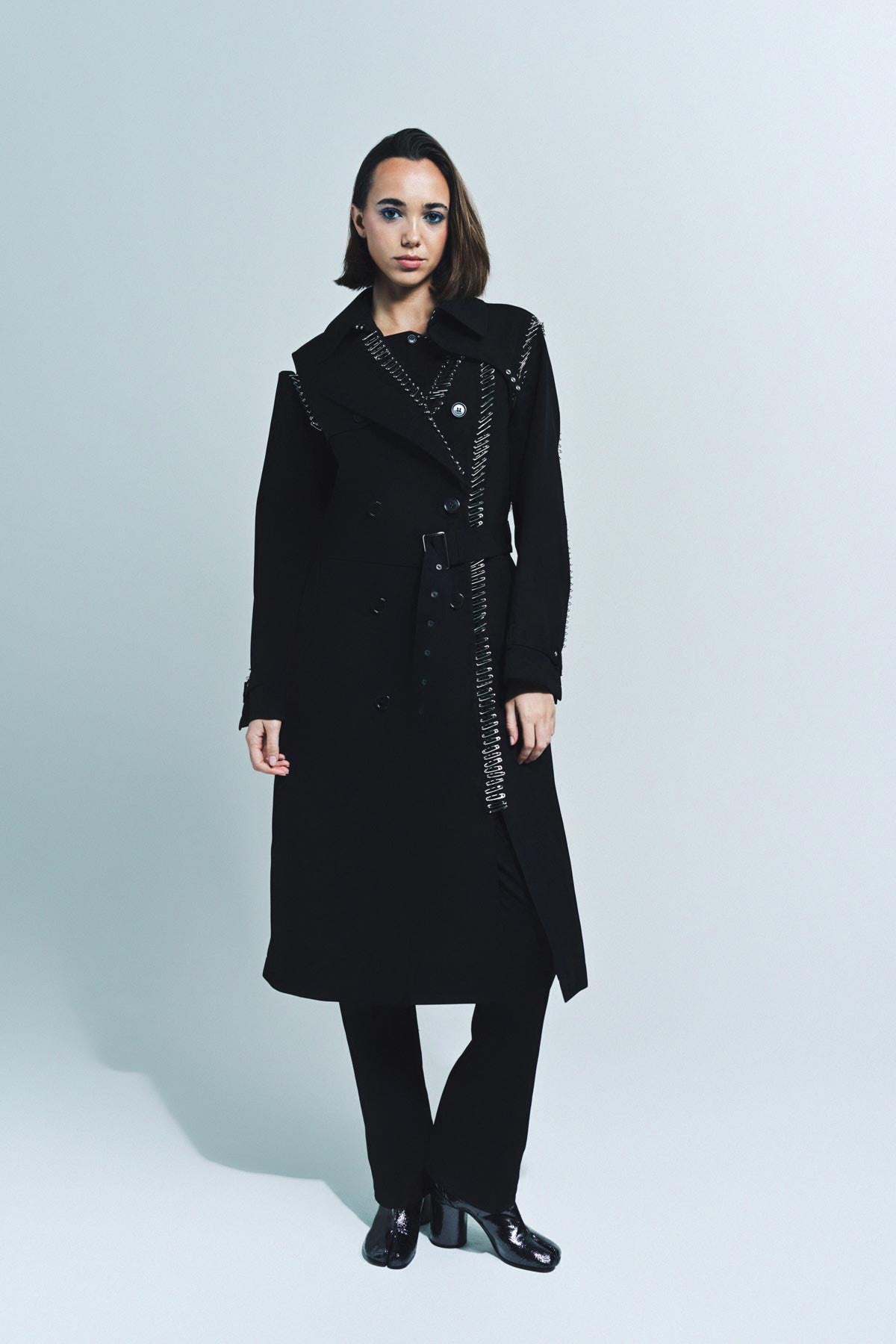NOIR KEI NINOMIYA | WOOL SAFETY PIN COAT - MAXFIELD LA