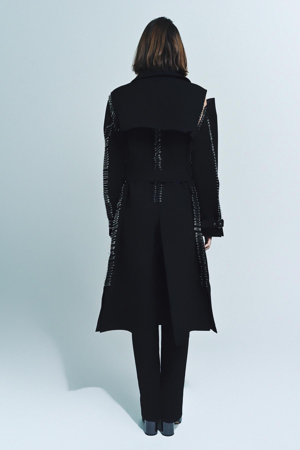 NOIR KEI NINOMIYA | WOOL SAFETY PIN COAT - MAXFIELD LA
