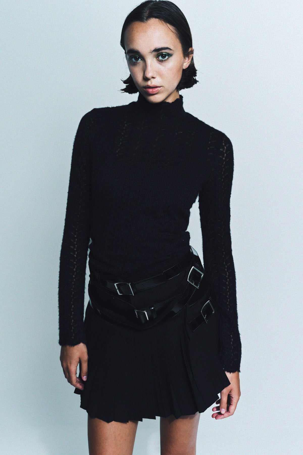 JUNYA WATANABE | BELTED PLEATED MINI SKIRT - MAXFIELD LA
