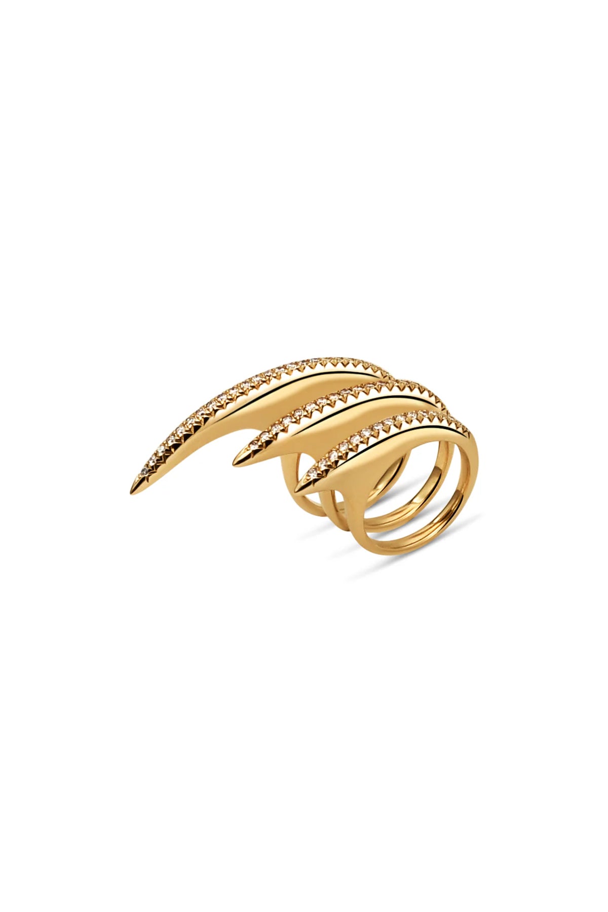 JOVANA DJURIC | MEDIUM YELLOW GOLD DIAMOND SLICE RING - MAXFIELD LA