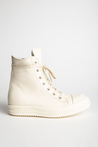Rick Owens トープ レザー ジップ スニーカー レディース Rick Owens(リックオウエンス) スニーカー 38 レディース - 黒