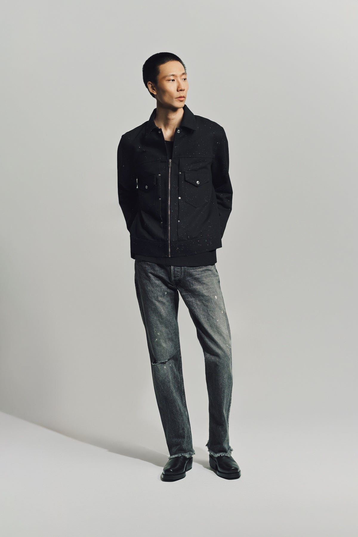 GIVENCHY | JACKET IN MONOGRAM 72 DENIM WITH SEQUINS