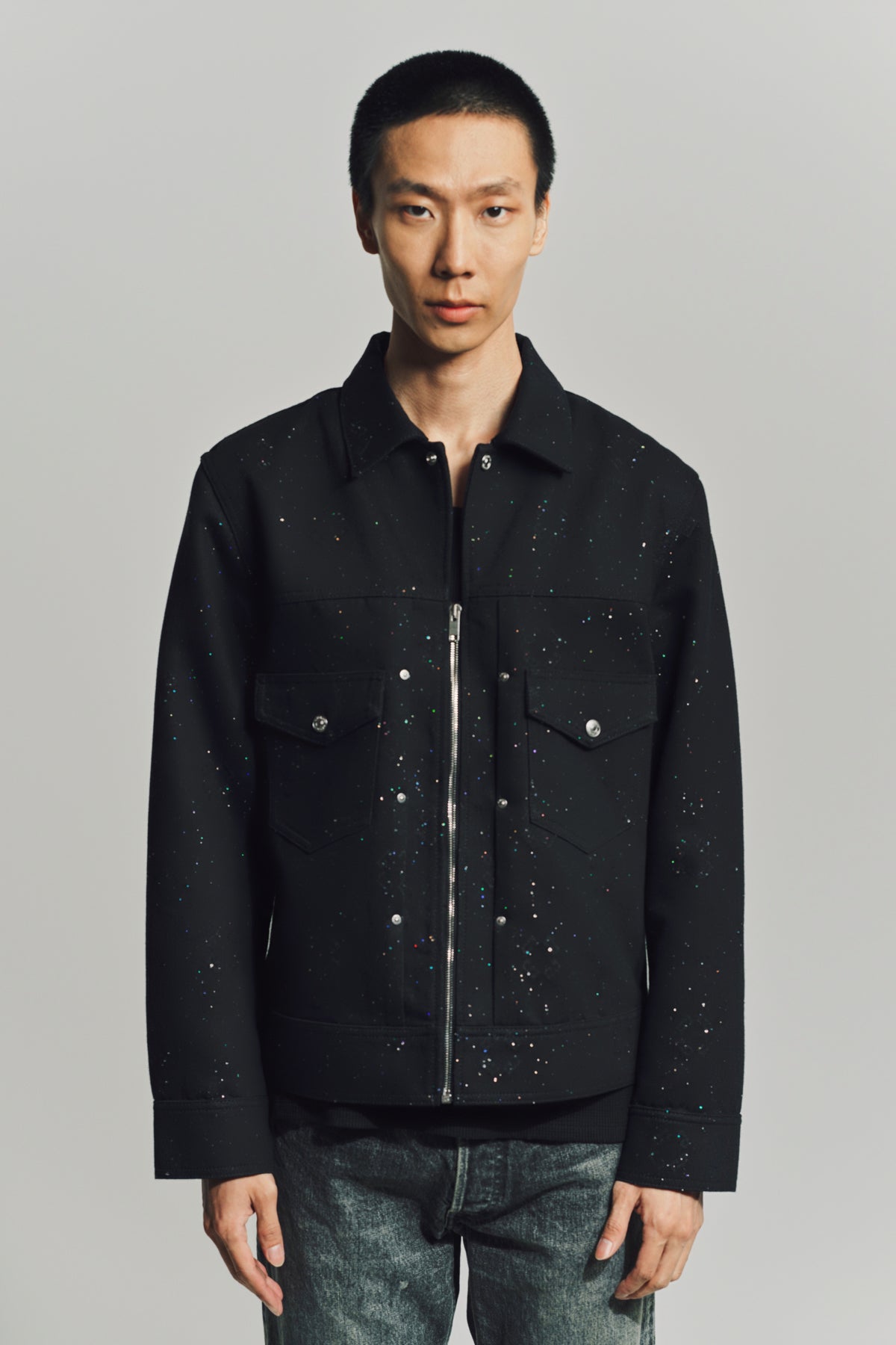 GIVENCHY | JACKET IN MONOGRAM 72 DENIM WITH SEQUINS