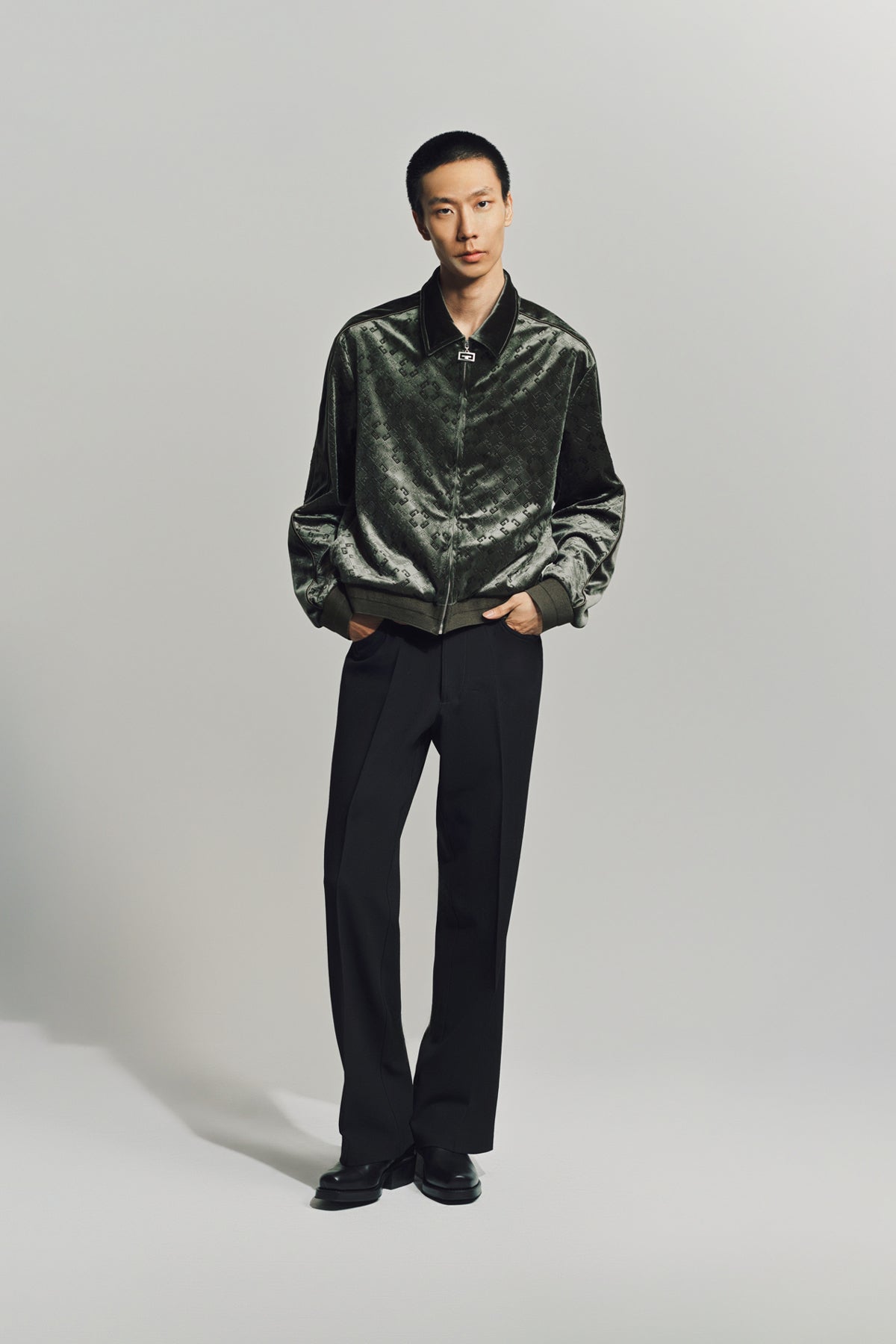 GIVENCHY | TRACKSUIT JACKET IN MONOGRAM 72 VELVET
