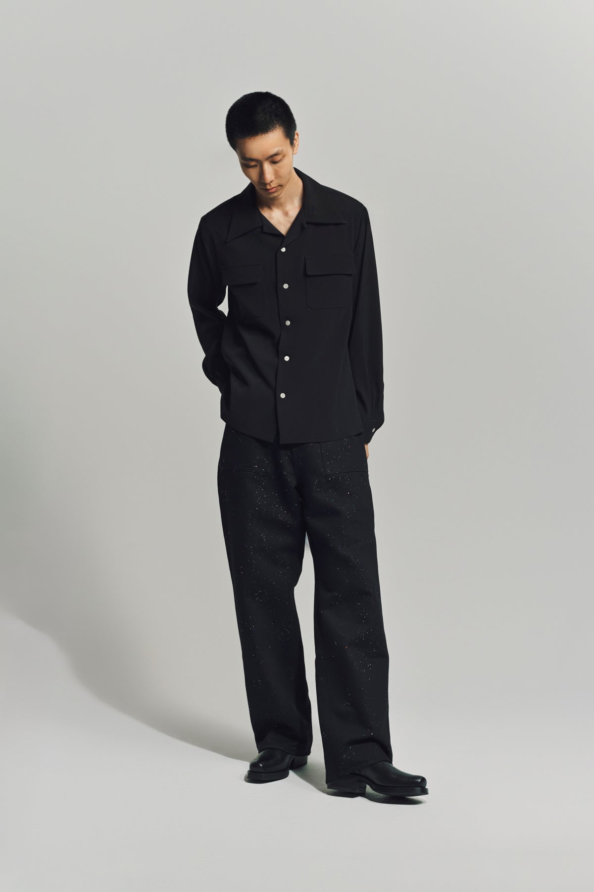 GIVENCHY | LOOSE FIT JEANS IN MONOGRAM 72 DENIM WITH SEQUINS
