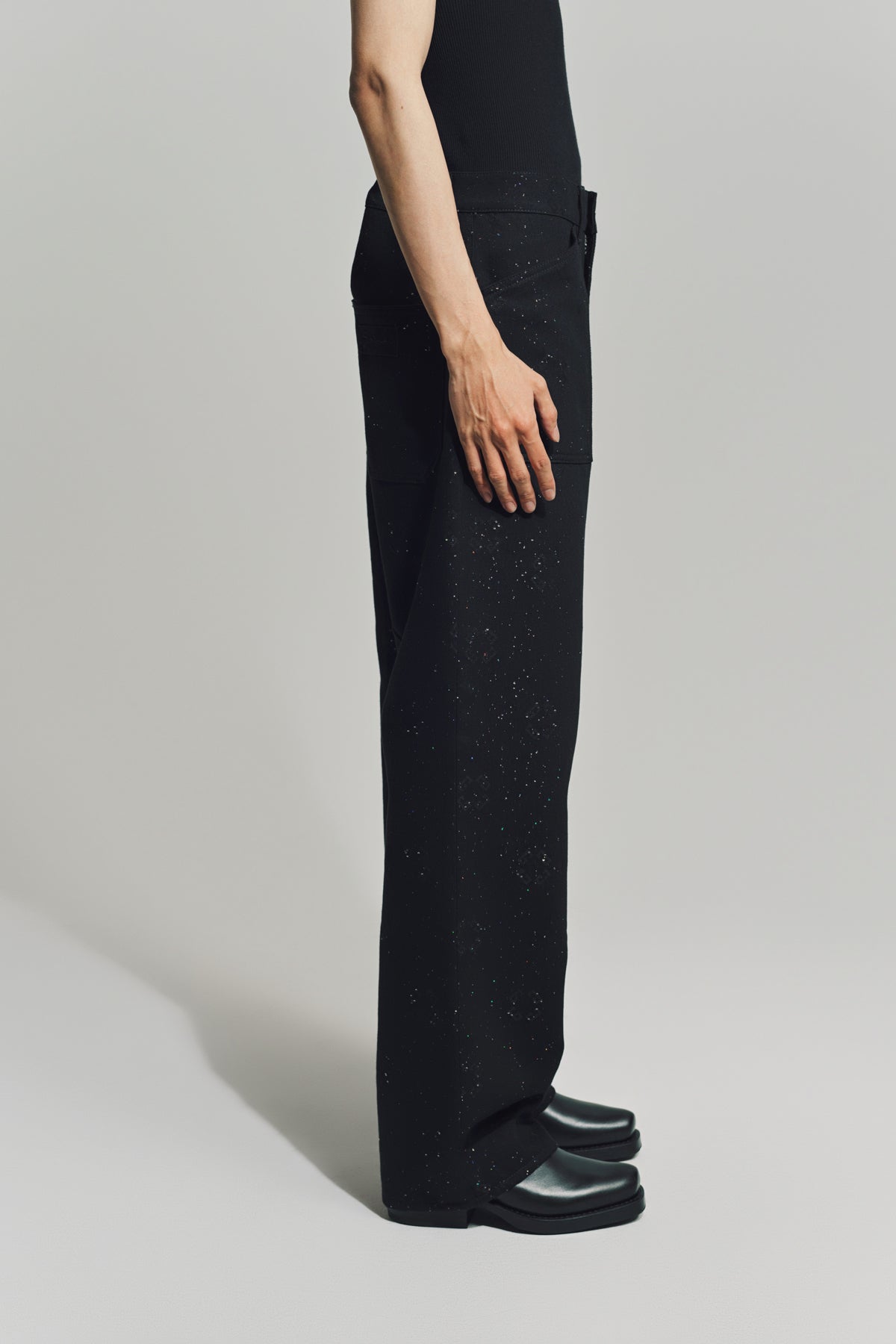 GIVENCHY | LOOSE FIT JEANS IN MONOGRAM 72 DENIM WITH SEQUINS
