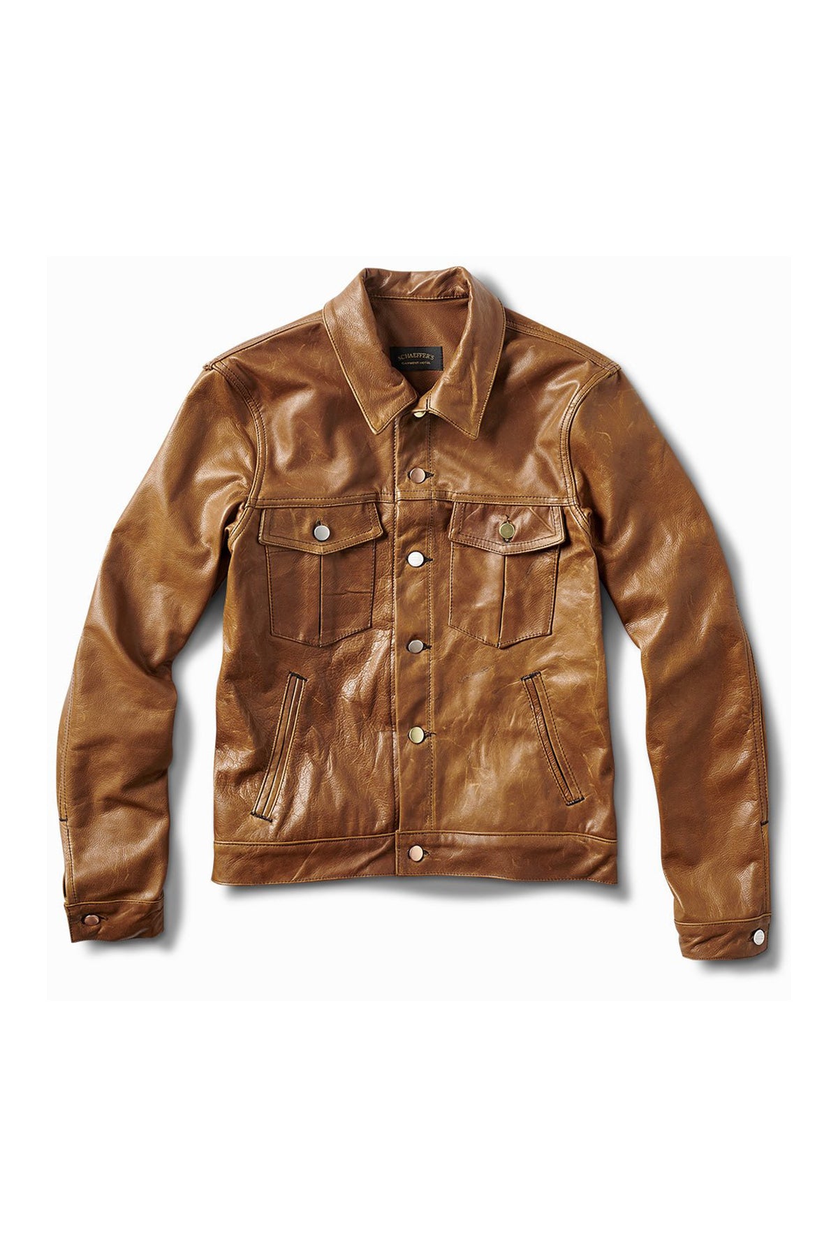 SCHAEFFER'S GARMENT HOTEL | AGED ITALIAN HANDMADE LEATHER TRUCKER JACKET - MAXFIELD LA