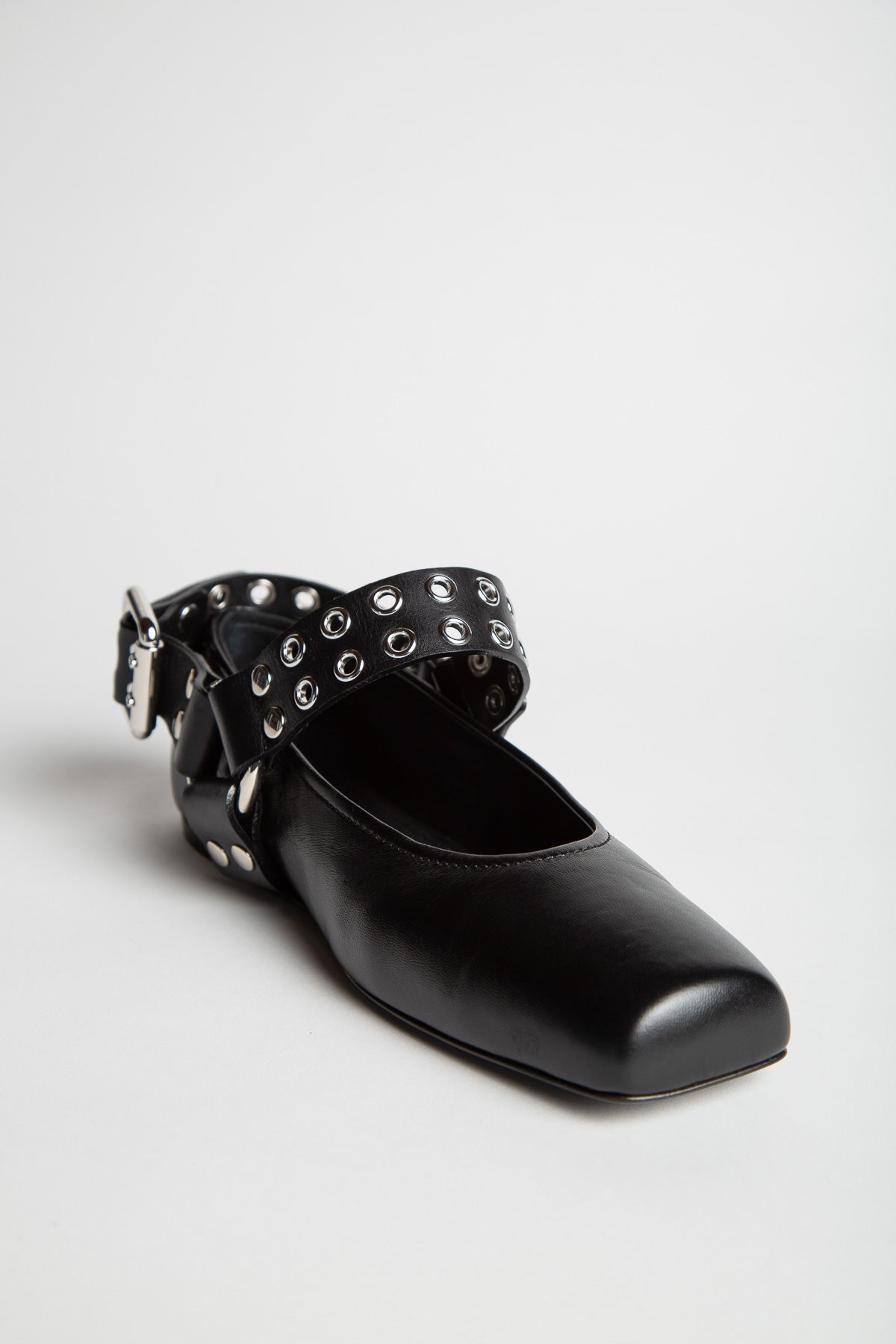 ALAÏA | SQUARE BIKER BALLET FLATS