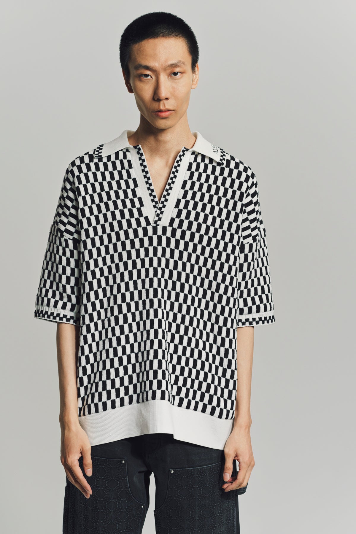 AMIRI | CHECKERED OVERSIZED POLO