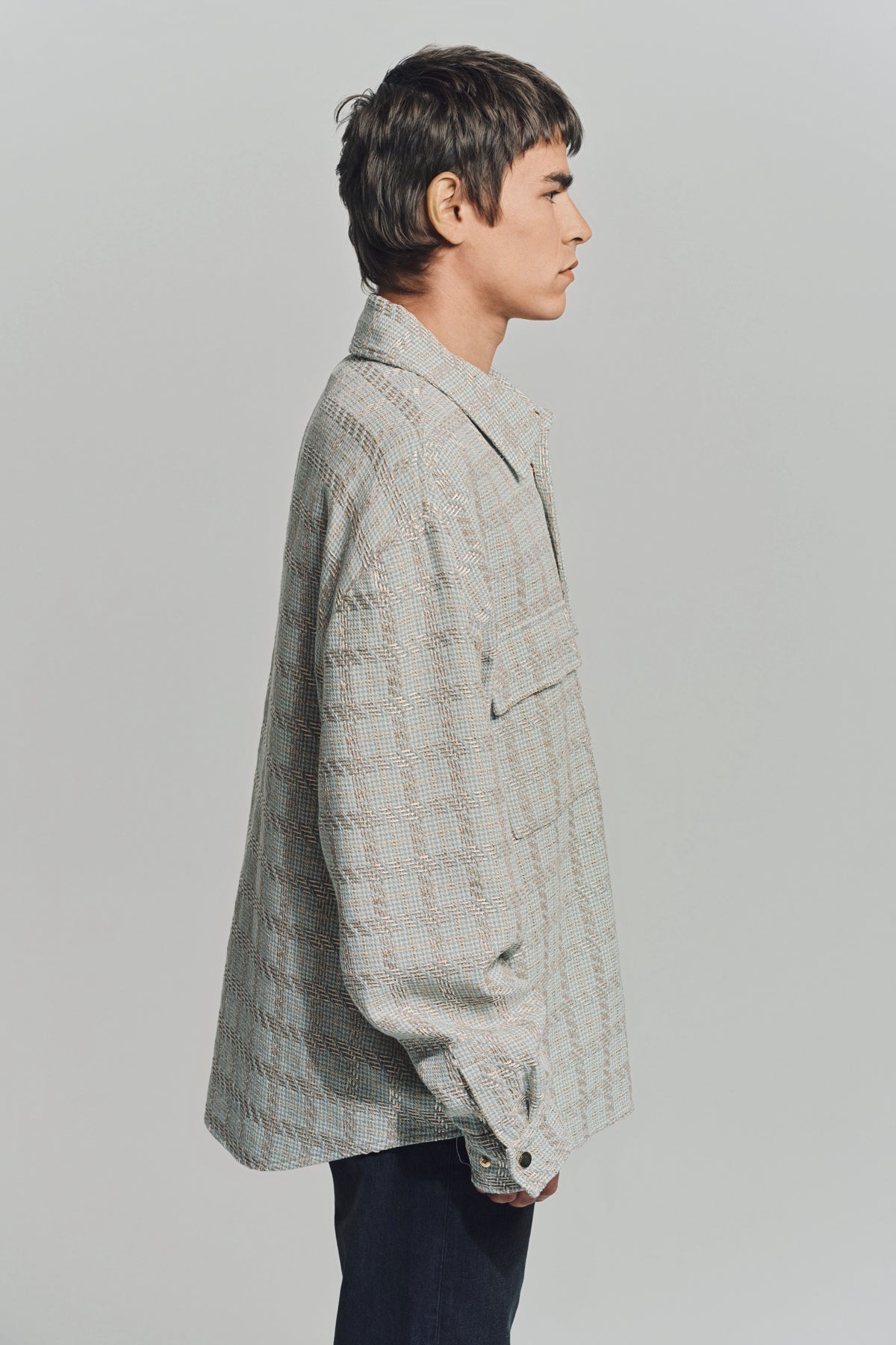 AMIRI | CHECK BOUCLE PADDED OVERSHIRT