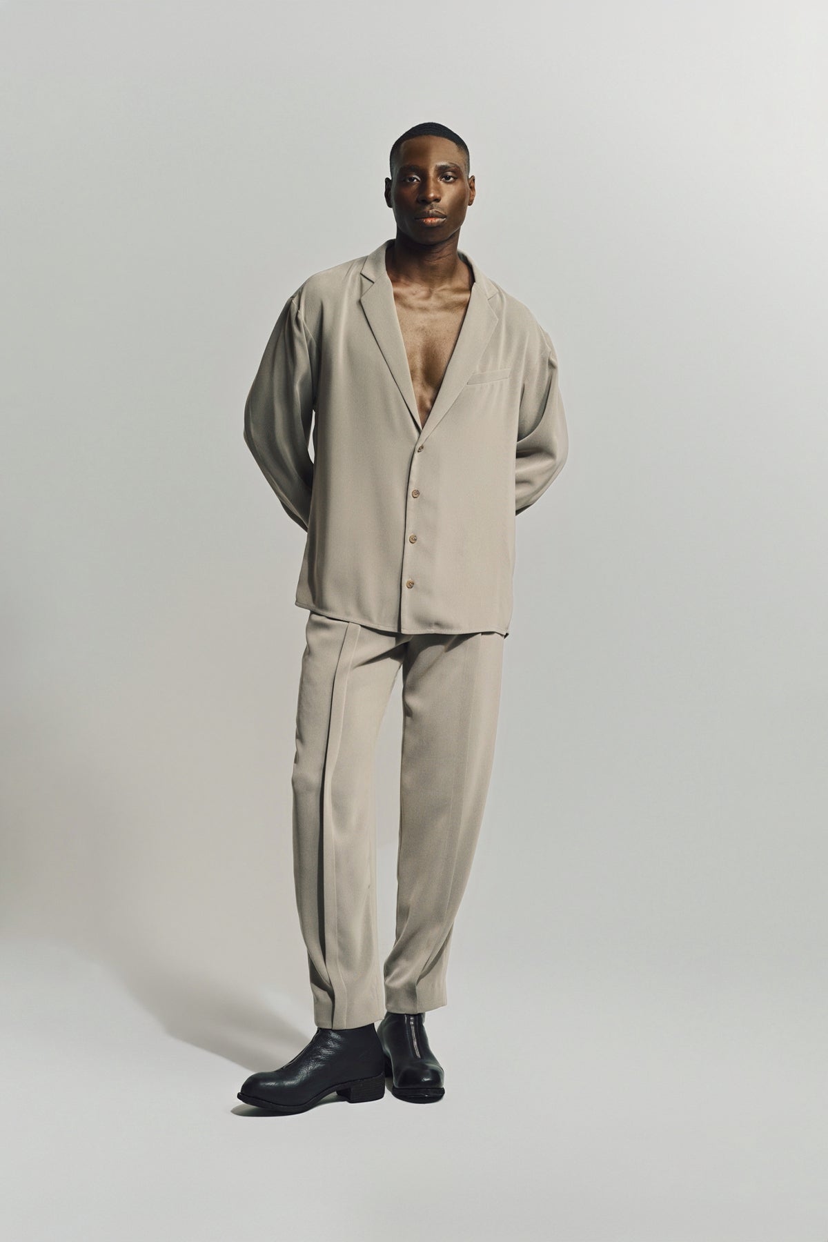 AUBERO | NOTCH LAPEL SHIRT