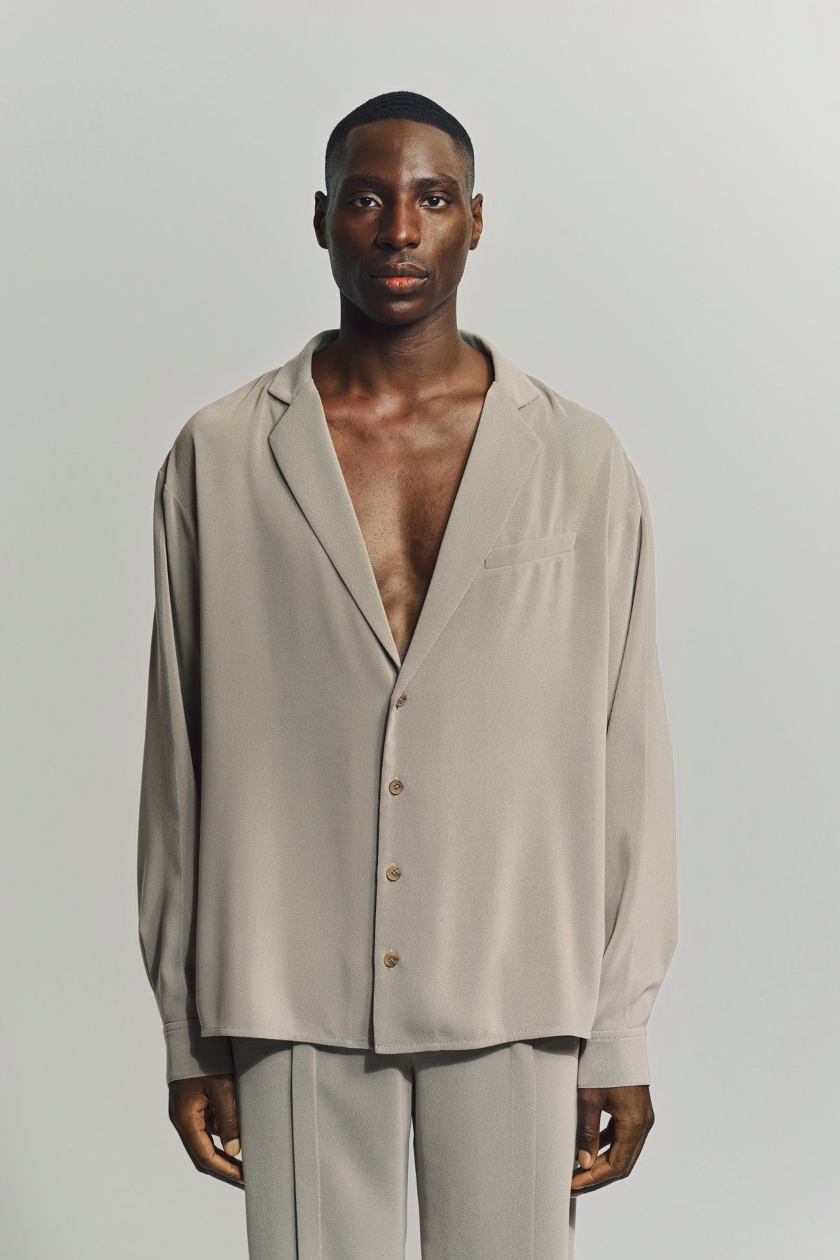 AUBERO | NOTCH LAPEL SHIRT