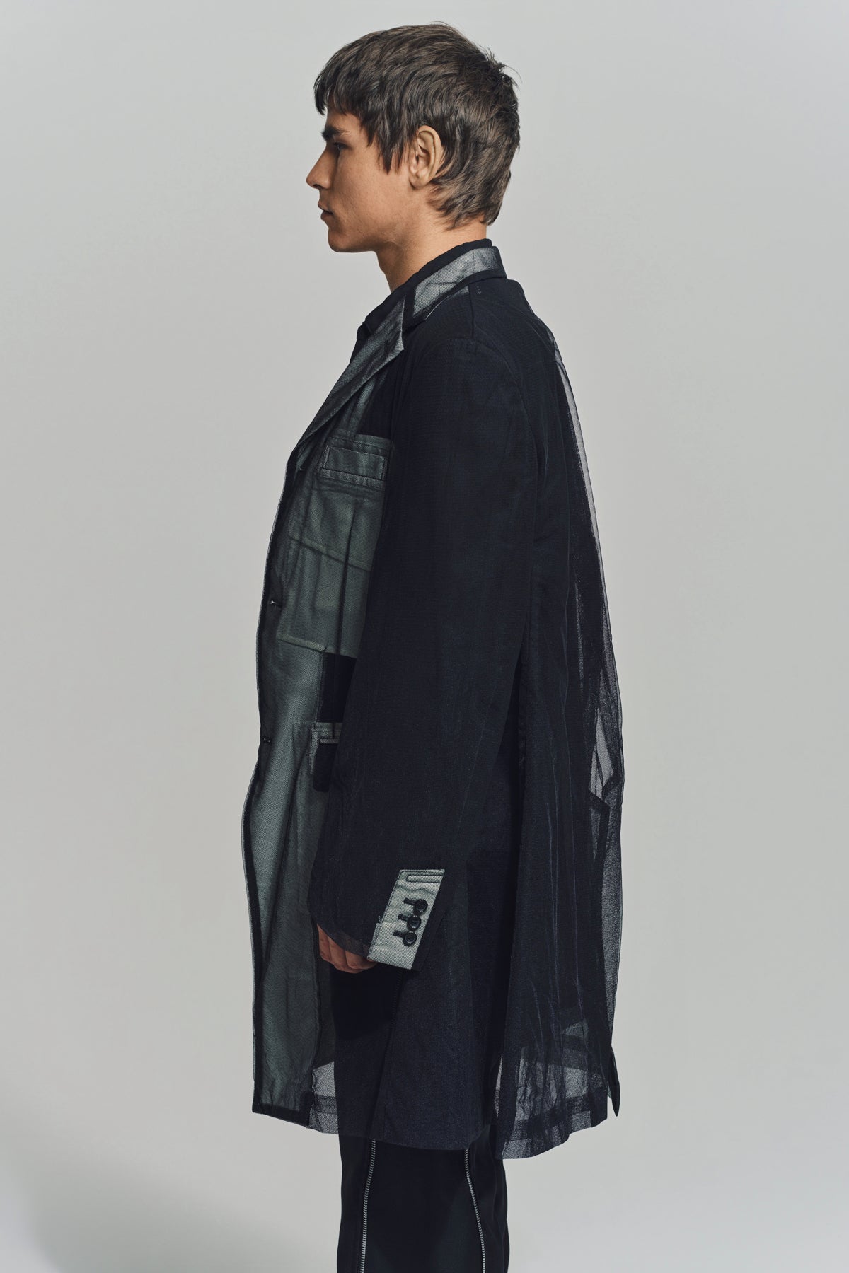 COMME DES GARCONS HOMME PLUS | NYLON TULLE BLAZER COAT