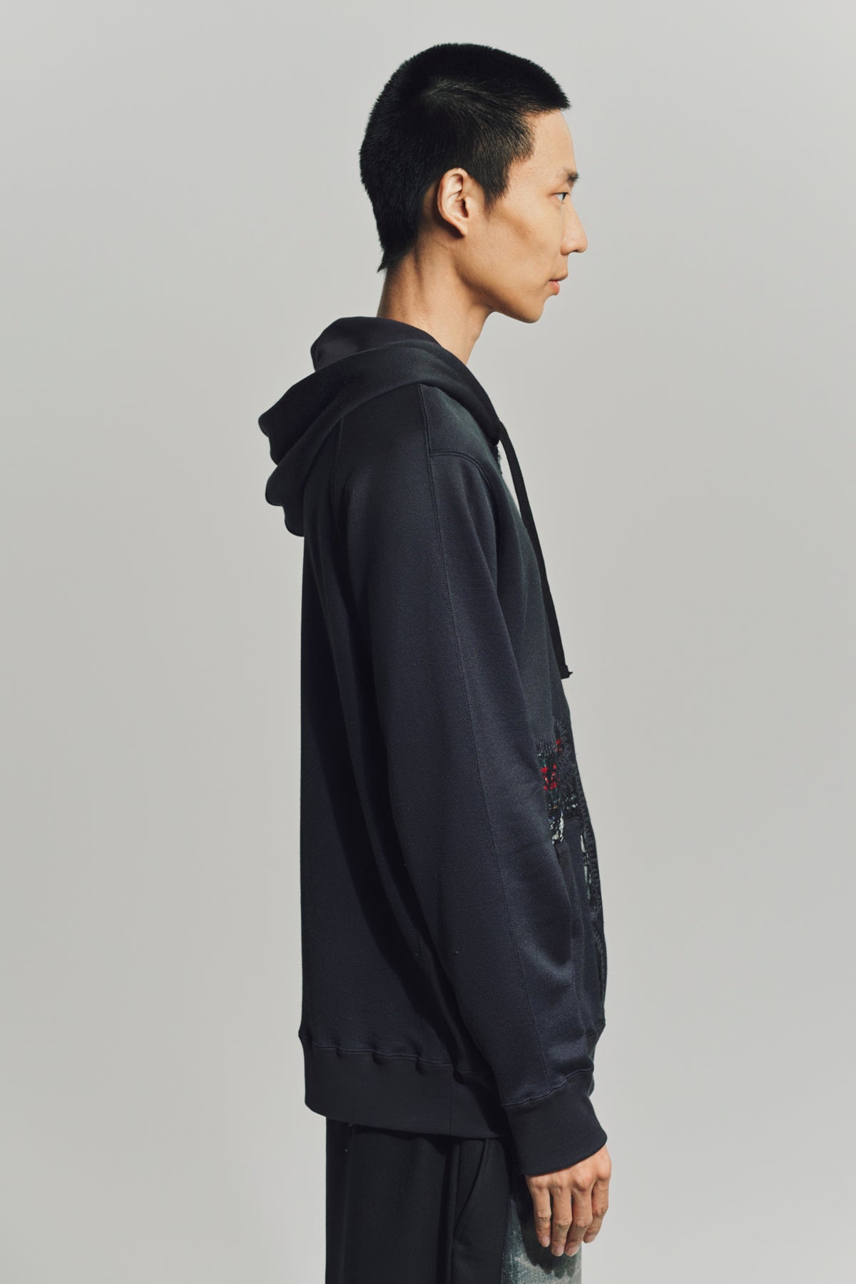 JUNYA WATANABE | FRENCH TERRY PATCHWORK HOODIE - MAXFIELD LA