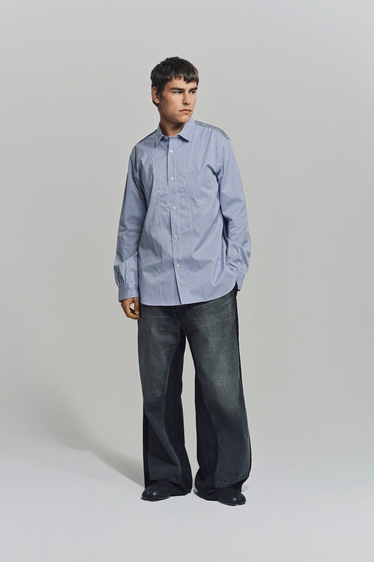 JUNYA WATANABE | CHECK CHAMBRAY LONG SLEEVE SHIRT