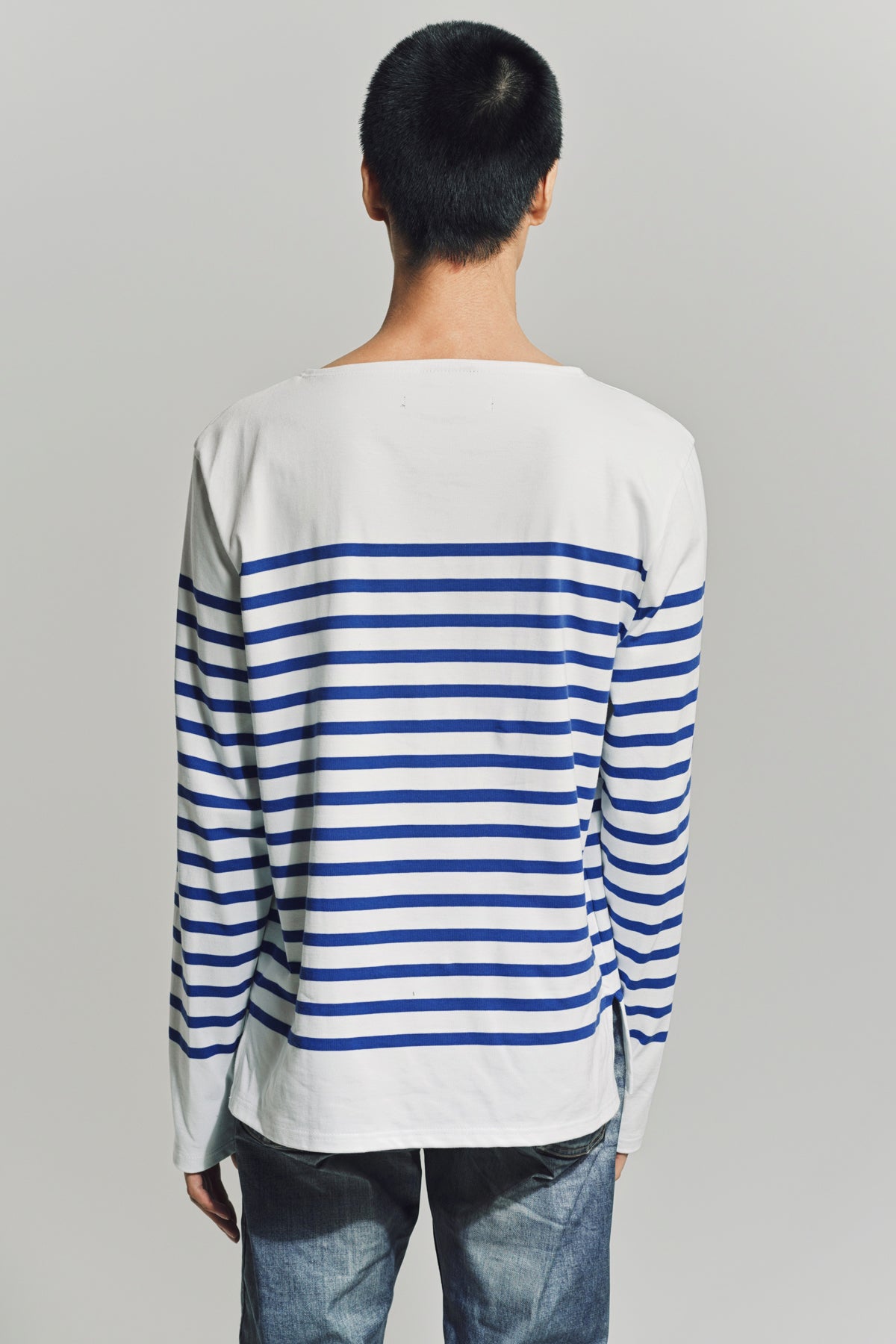 JUNYA WATANABE COMME des GARCONS MAN × SAINT JAMES / 25SS/長袖Tシャツ/L/コットン/WHT/ボーダー/WO-T101// JUNYA WATANABE | SAINT JAMES LONG SLEEVE TEE