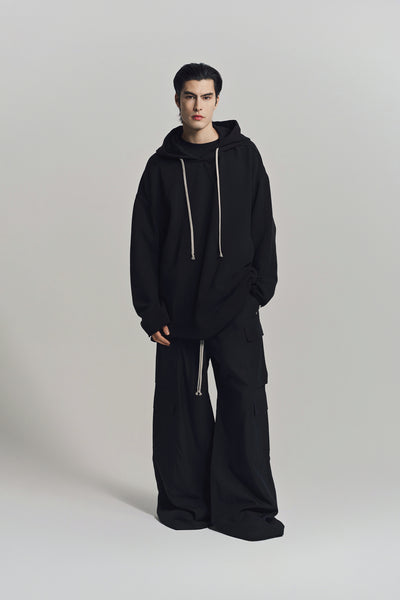 RICK OWENS DRKSHDW ハリウッド・ピーター フーディー Rick Owens DRKSHDW: Black Hollywood Peter Zipped Hoodie | SSENSE