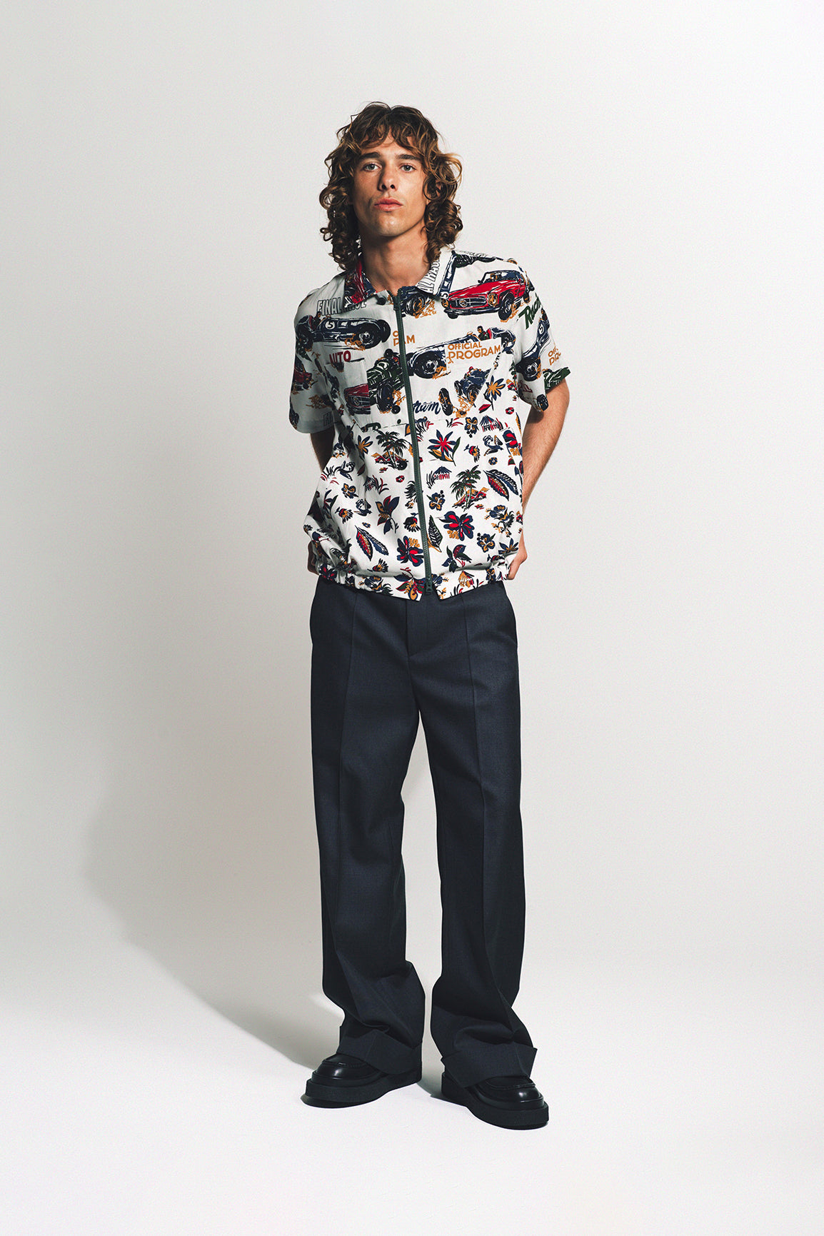 SACAI | CAR RACE SHORT SLEEVE SHIRT - MAXFIELD LA