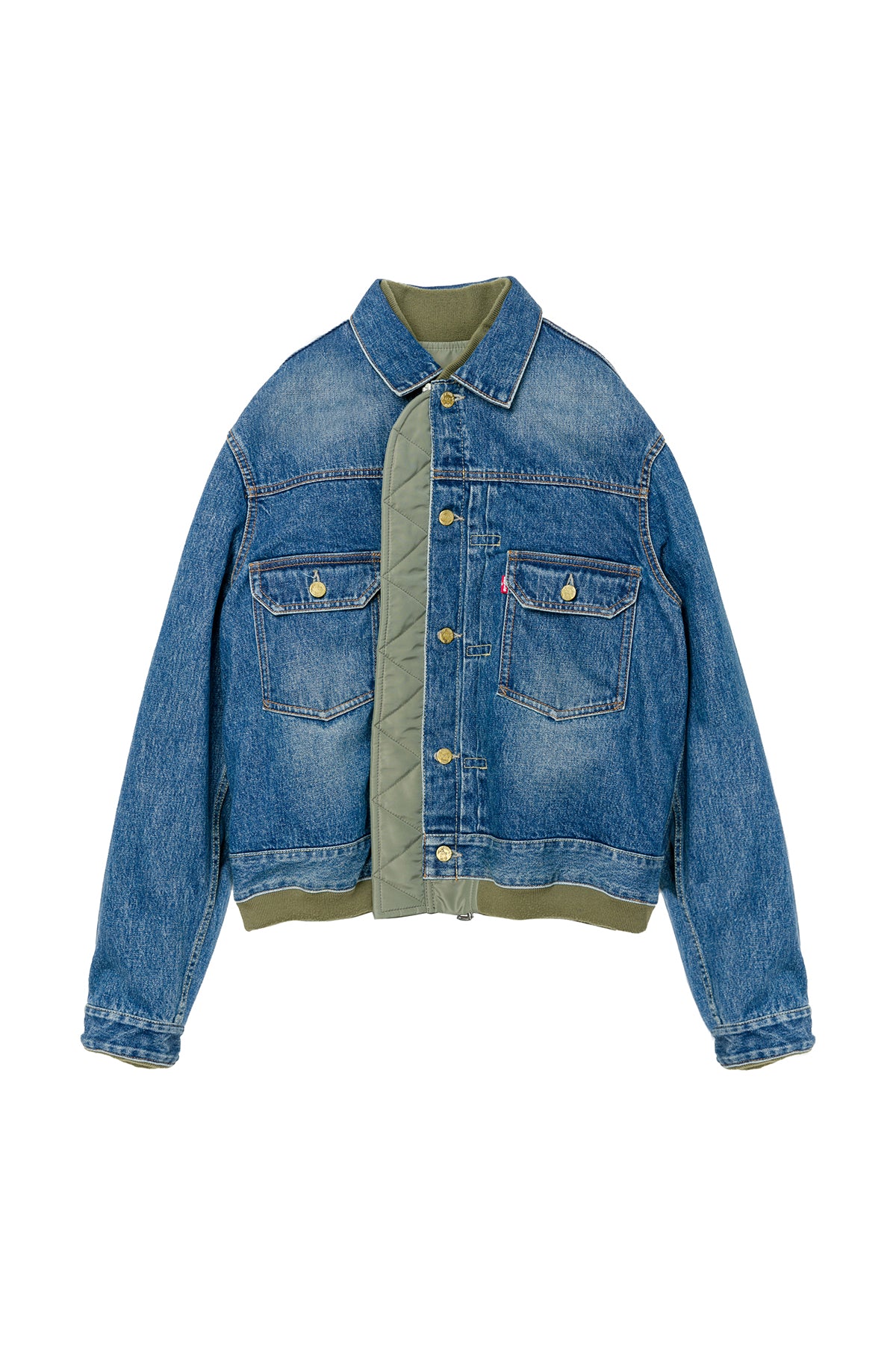 SACAI | LEVI'S® X SACAI MEN'S DENIM X NYLON TWILL REVERSIBLE BLOUSON - MAXFIELD LA
