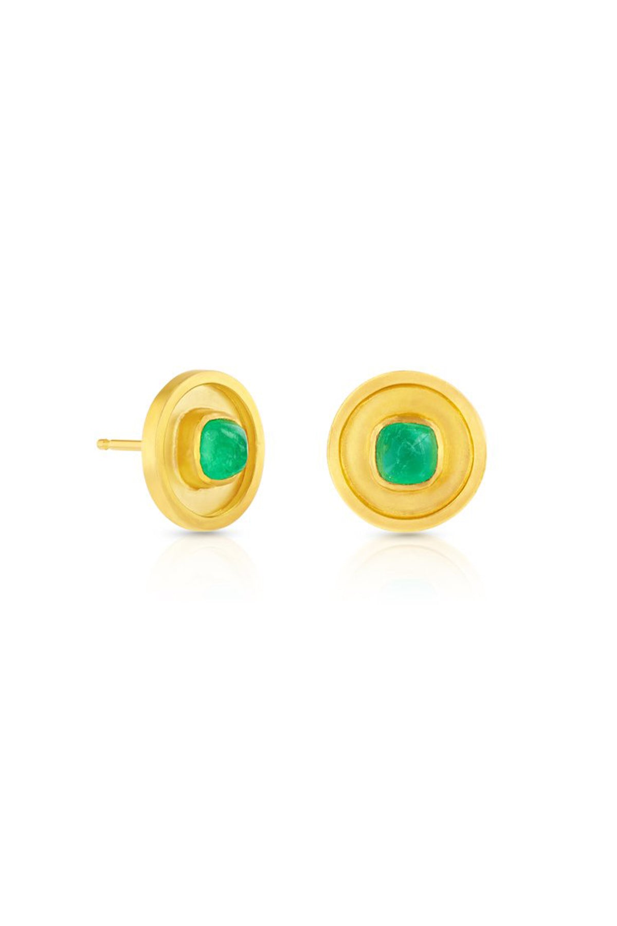 HERNSDORF | DISK EARRINGS WITH EMERALDS - MAXFIELD LA