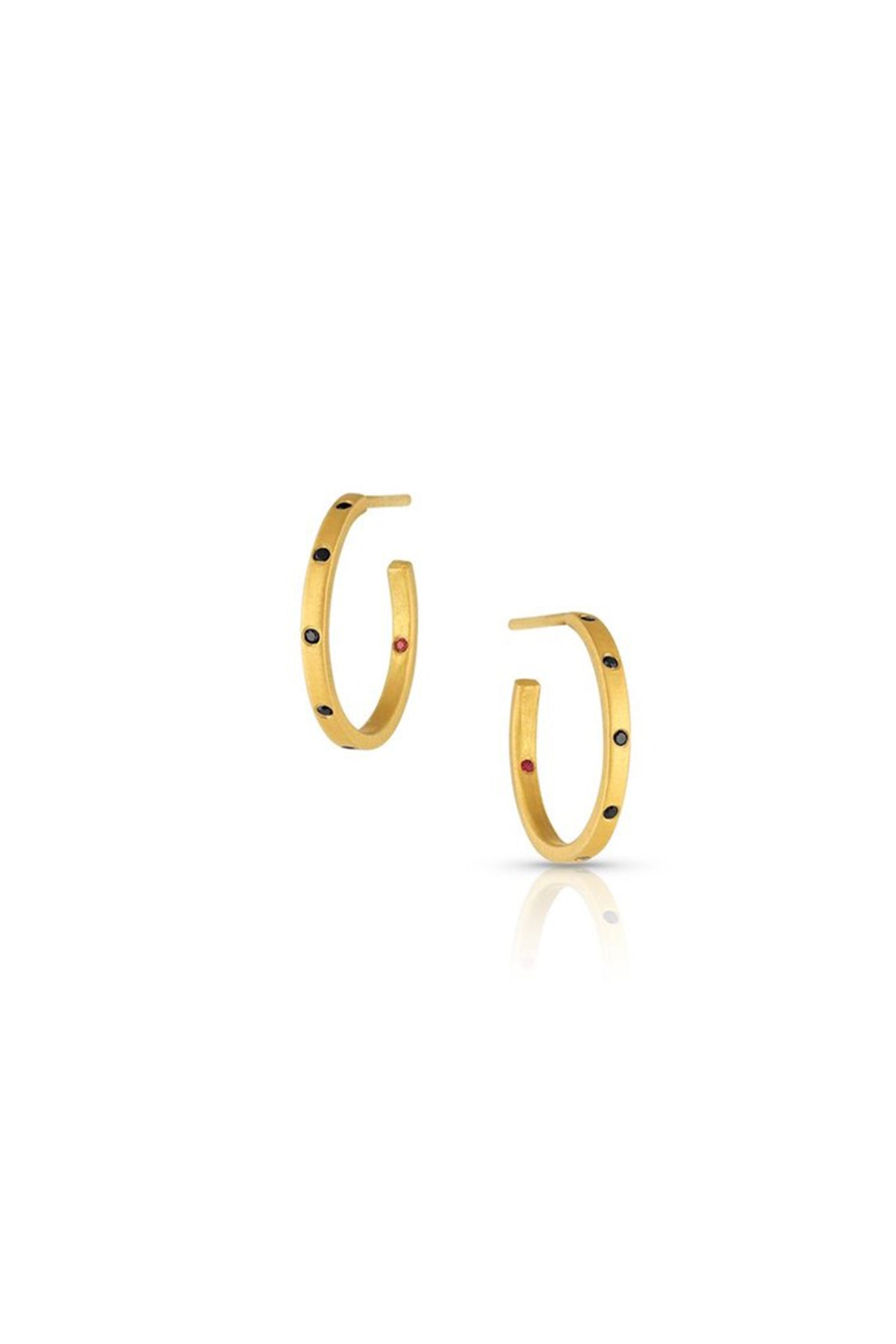 HERNSDORF | SMALL BLACK DIAMOND LOVE HOOPS - MAXFIELD LA