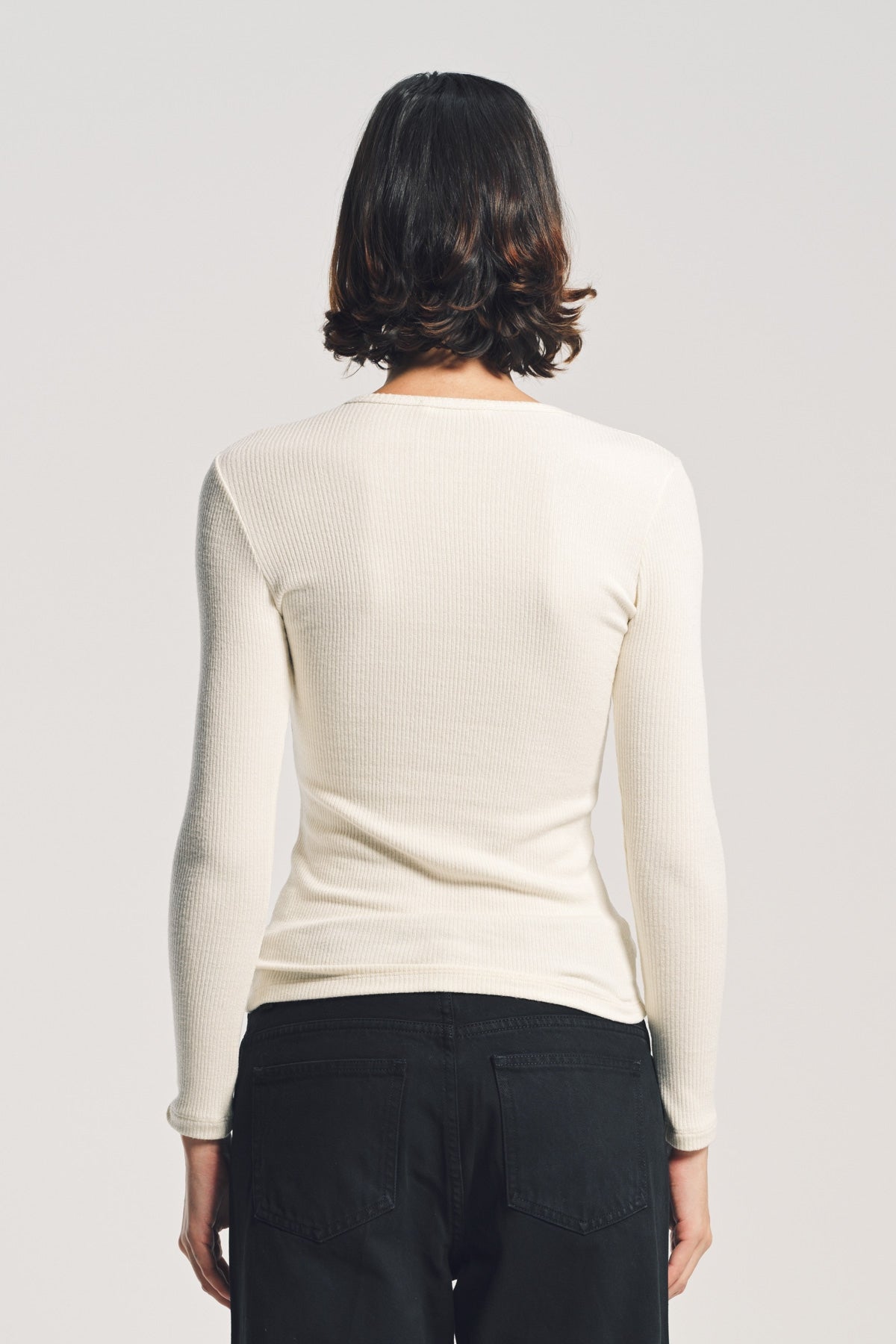 SABLYN | QUINCY LONG SLEEVE FITTED CREWNECK RIB TOP