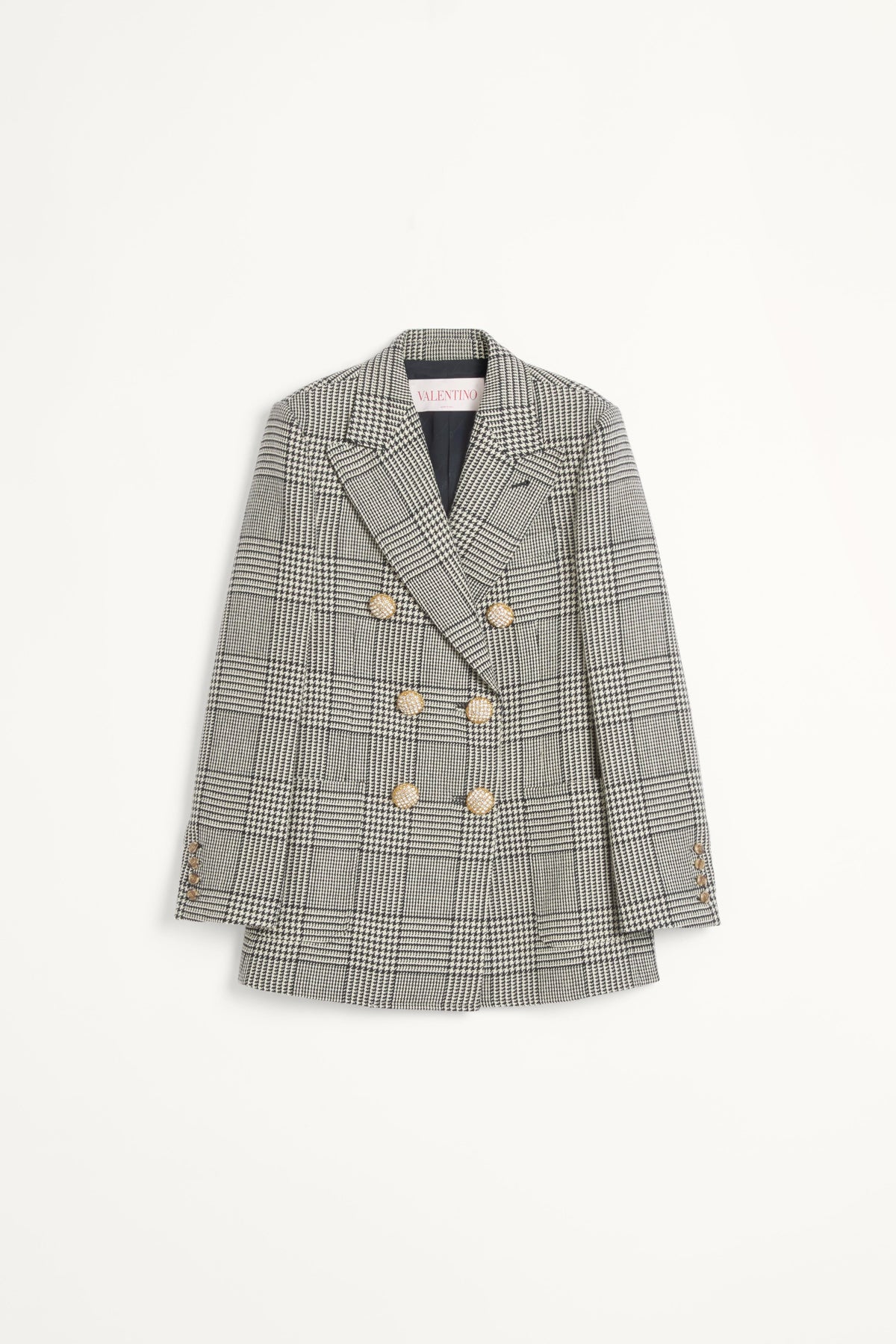 VALENTINO | HOUNDSTOOTH WOOL BLAZER JACKET - MAXFIELD LA
