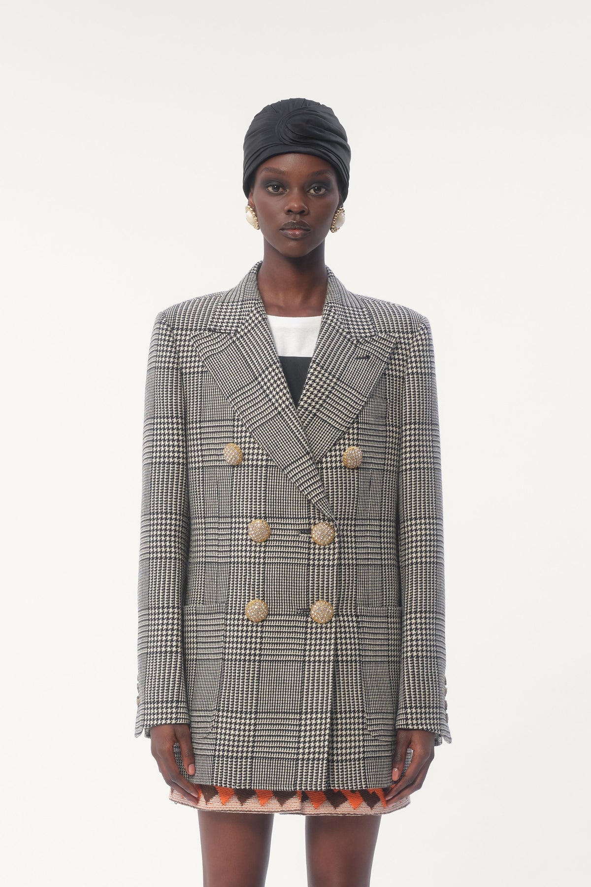 VALENTINO | HOUNDSTOOTH WOOL BLAZER JACKET - MAXFIELD LA