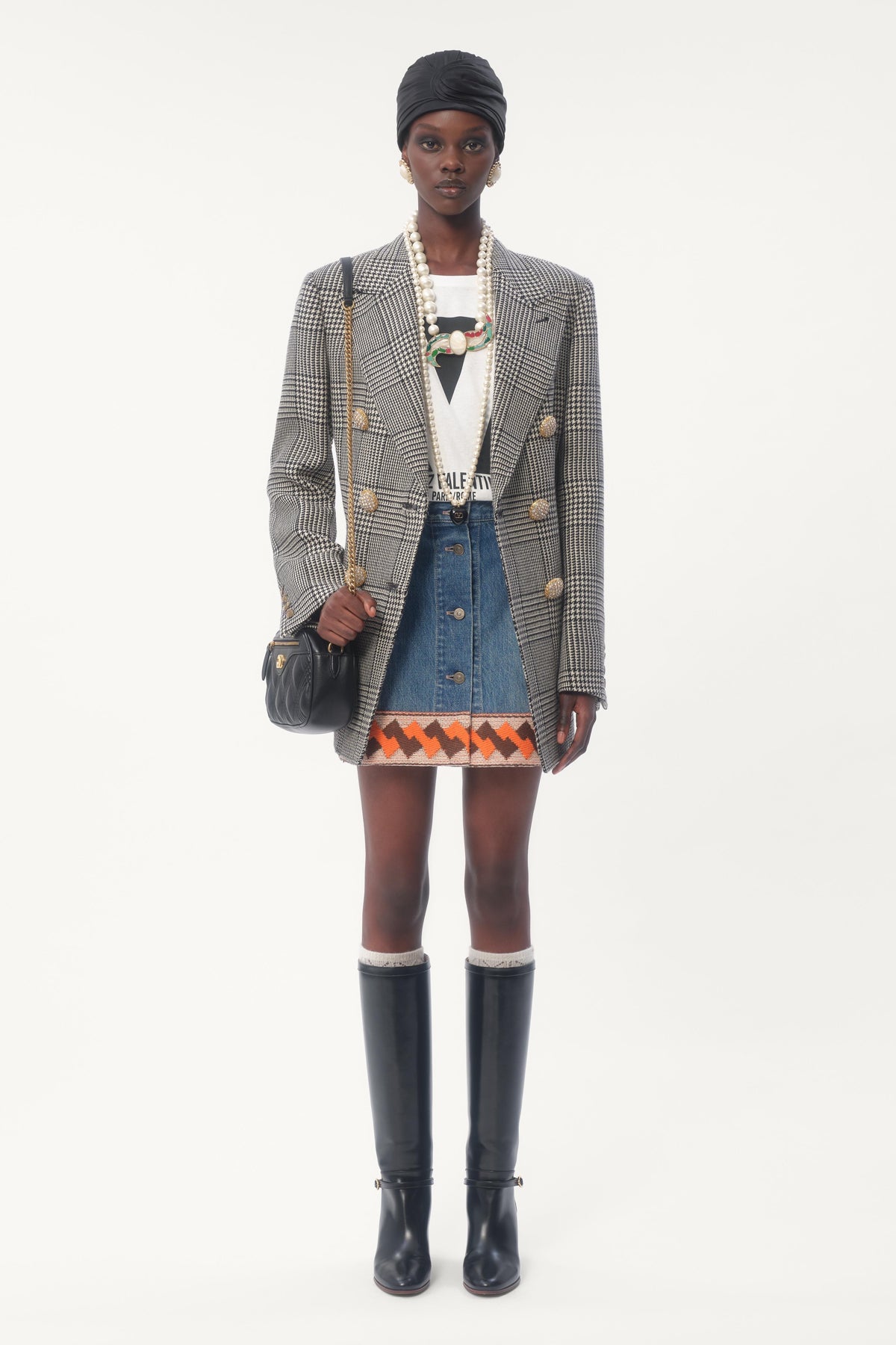VALENTINO | HOUNDSTOOTH WOOL BLAZER JACKET - MAXFIELD LA