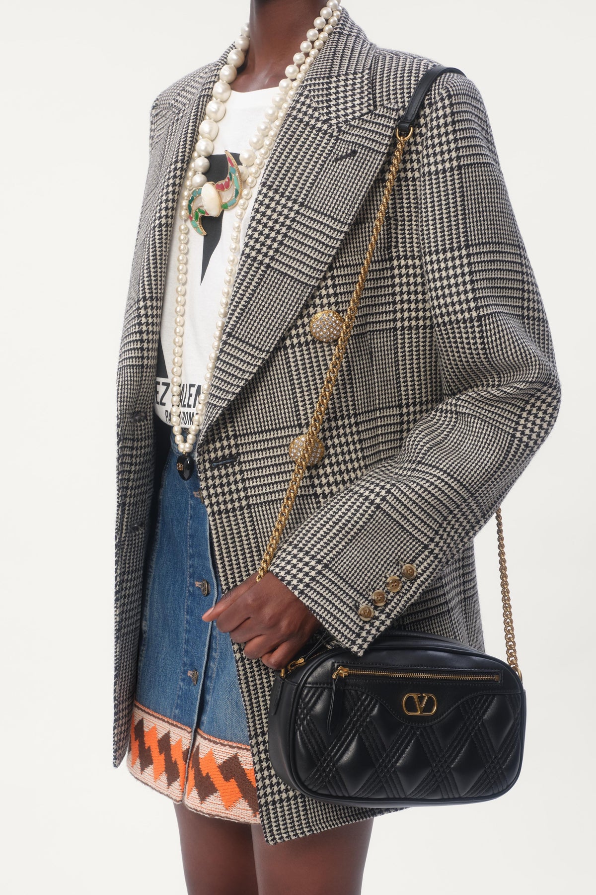 VALENTINO | HOUNDSTOOTH WOOL BLAZER JACKET - MAXFIELD LA
